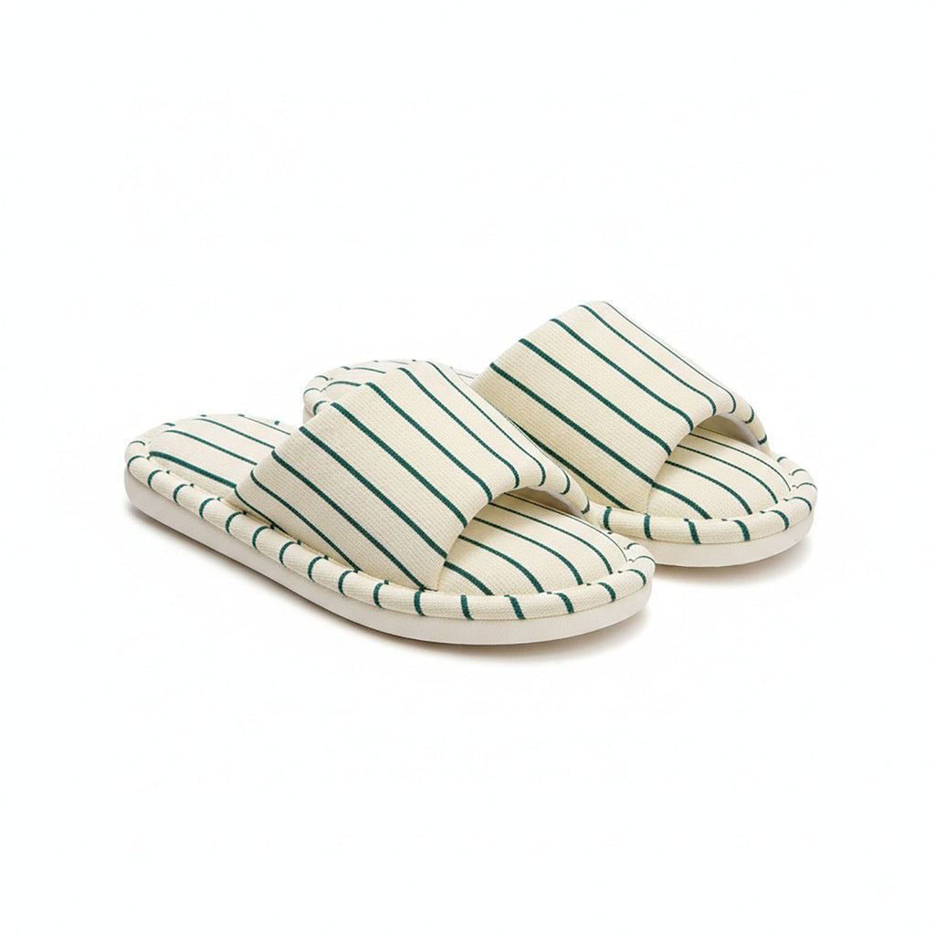 Anna-Kaci Women's Indoor Slide Slippers with Stripe Pattern