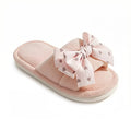 Anna-Kaci Women's Plush Indoor Slide Slippers with Heart Bow Detail