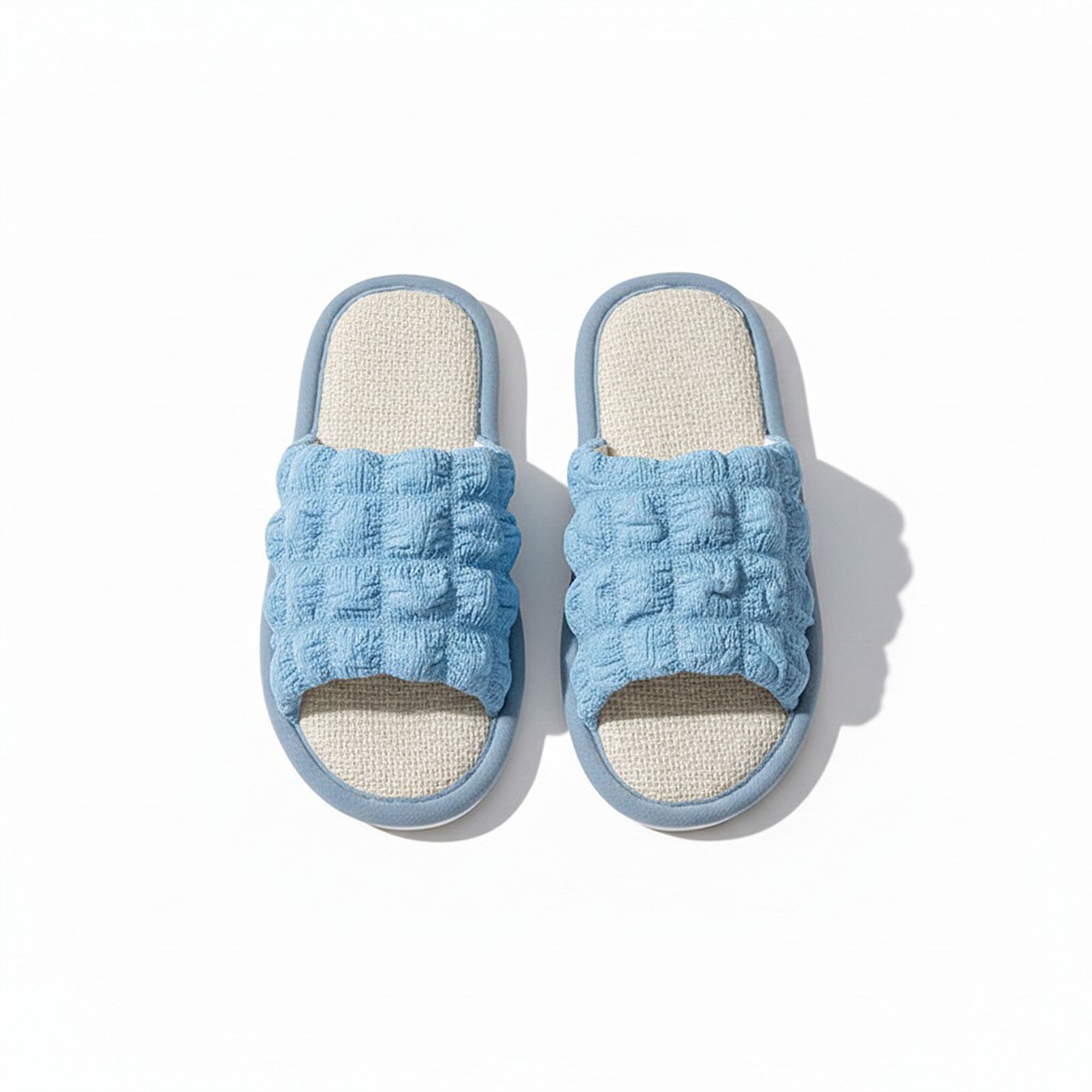 Anna-Kaci Women's Textured Indoor Slide Slippers with Cushioned Sole and Breathable Woven Footbed