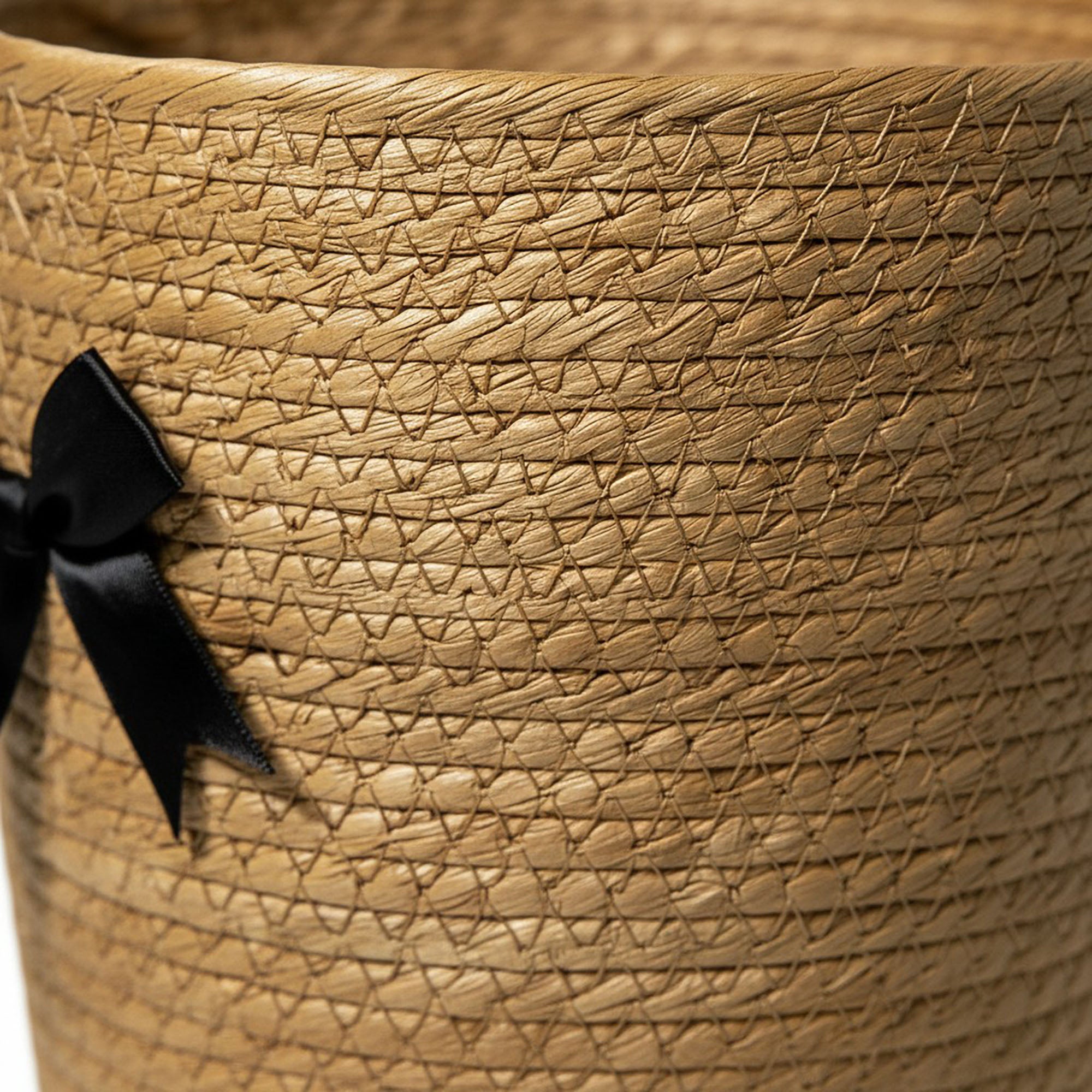 Anna-Kaci Round Storage Basket Decorative Rope Organizer with Bow Accent and Open Top Design