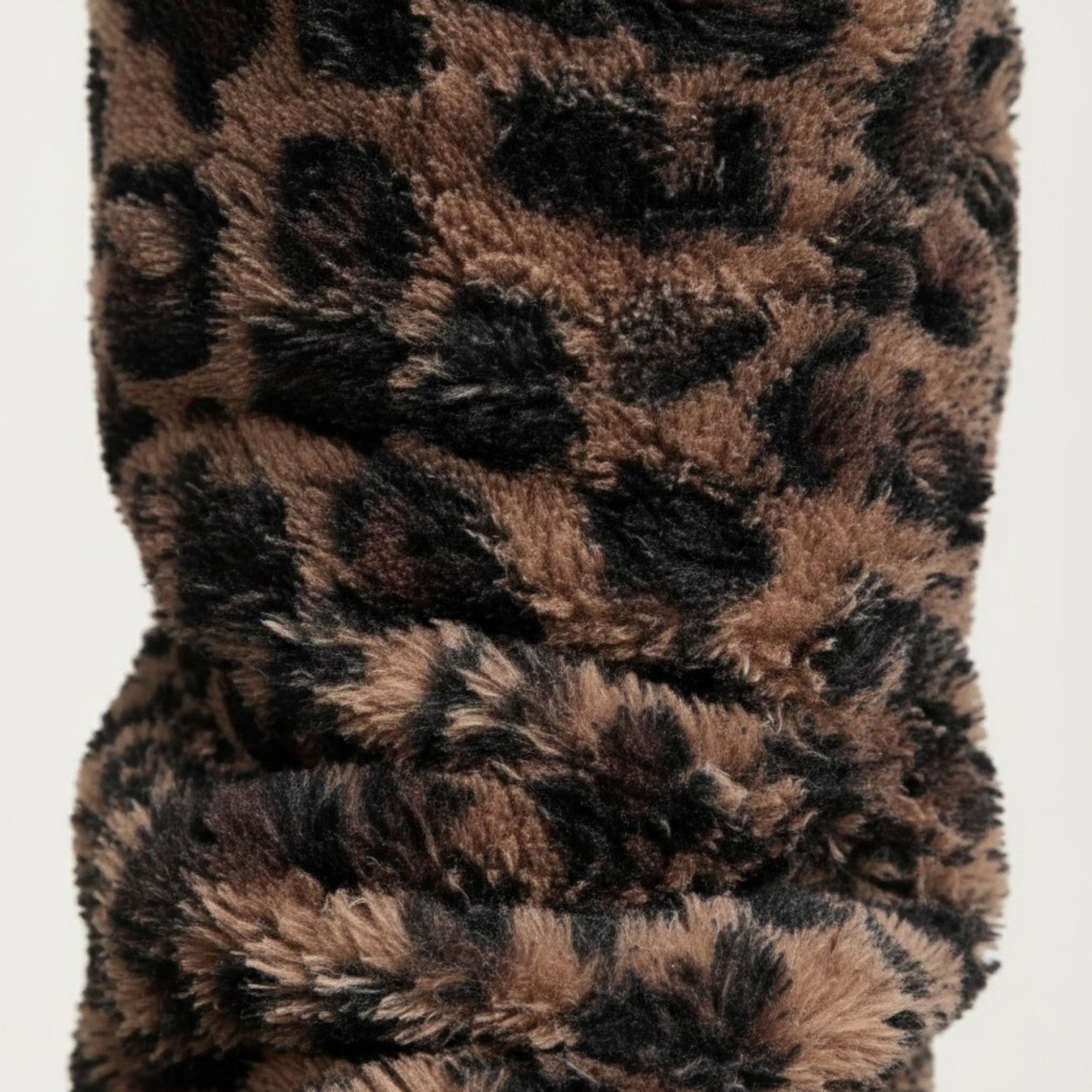 Anna-Kaci Women's Leopard Print Plush Leg Warmers, Soft Faux Fur Slouchy Boot Covers for Cozy Layered Styling