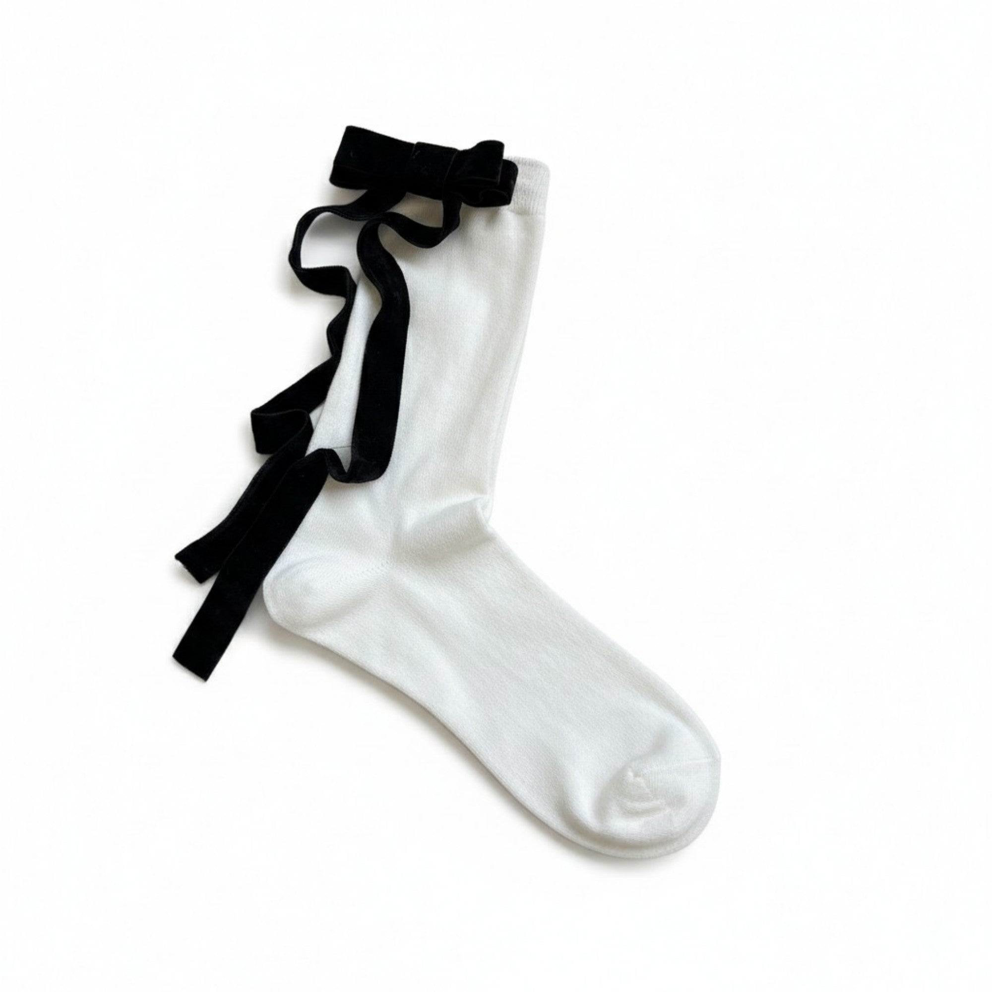 Anna-Kaci Women's Knee High Bow Ribbon Socks with Ruffle Trim, Soft Stretch Tall Dress Socks