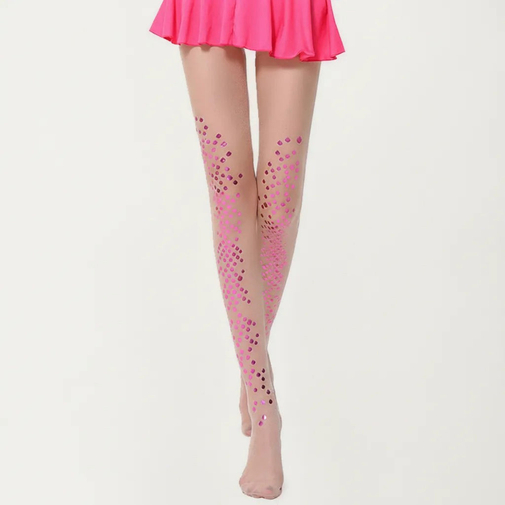 Anna-Kaci Women's Sheer Sequin Dot Tights with Stretch Fit, Lightweight Sparkle Pantyhose Stockings