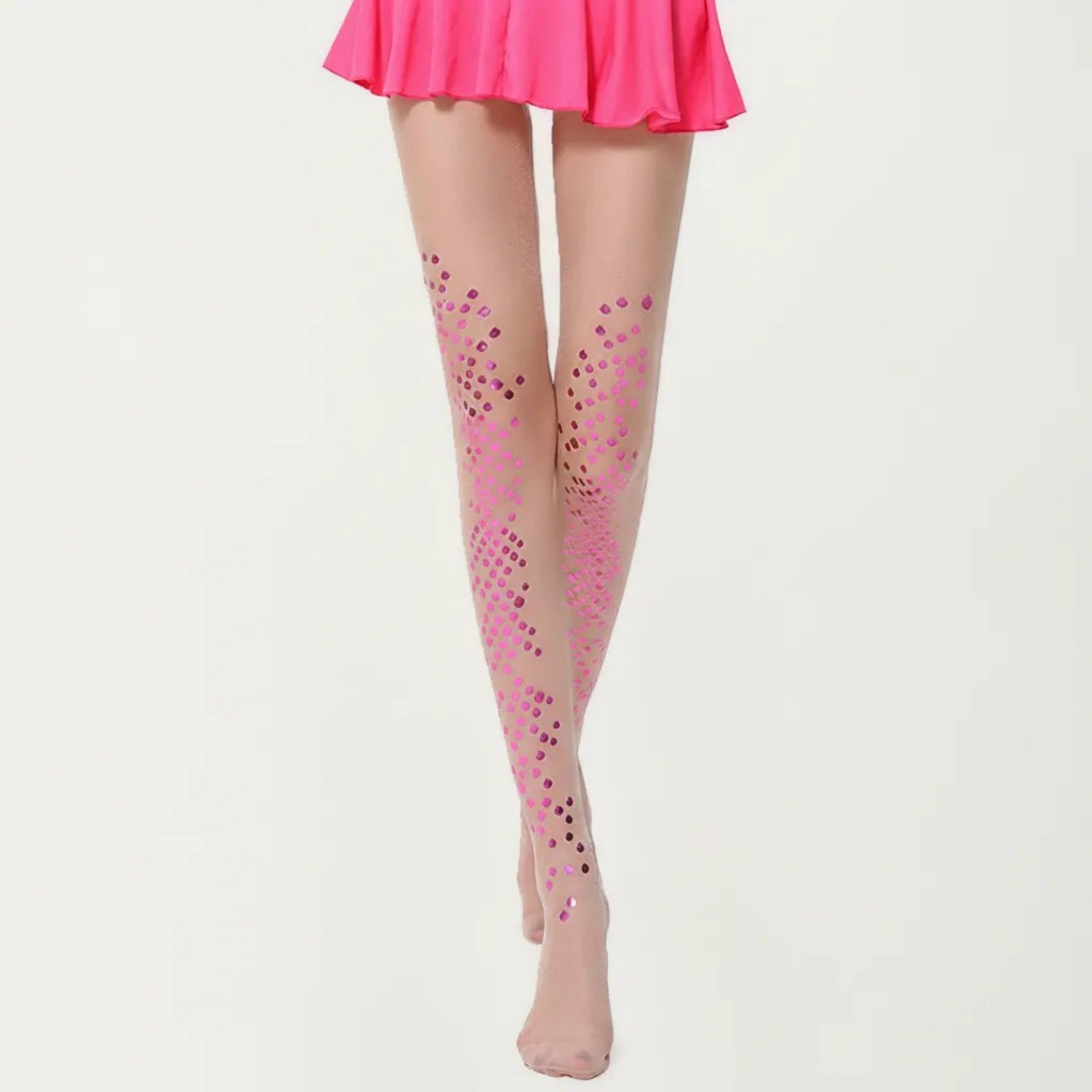 Anna-Kaci Women's Sheer Sequin Dot Tights with Stretch Fit, Lightweight Sparkle Pantyhose Stockings
