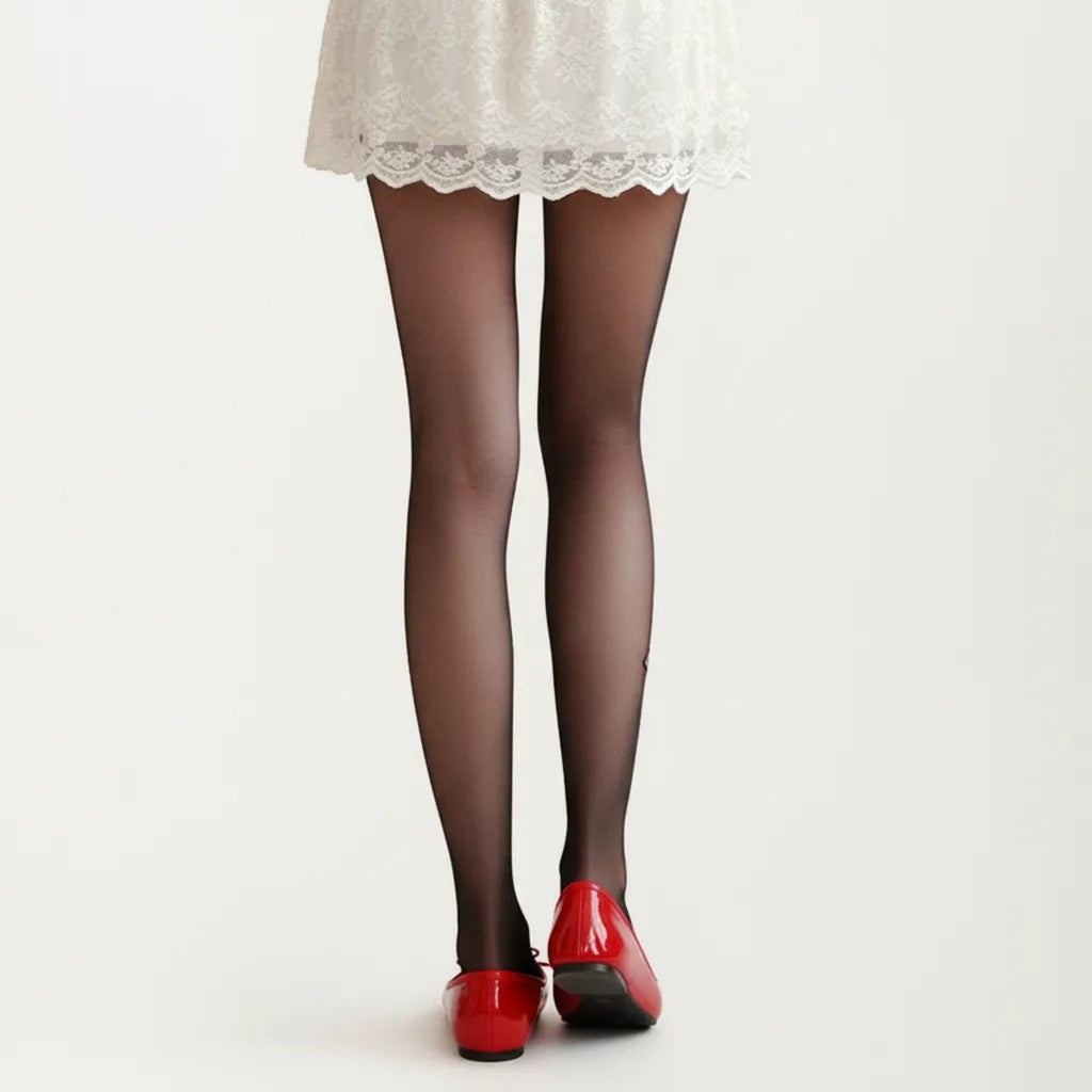 Anna-Kaci Women's Sheer Floral Embroidered Tights with Rose Applique Detail, Stretch Lightweight Pantyhose
