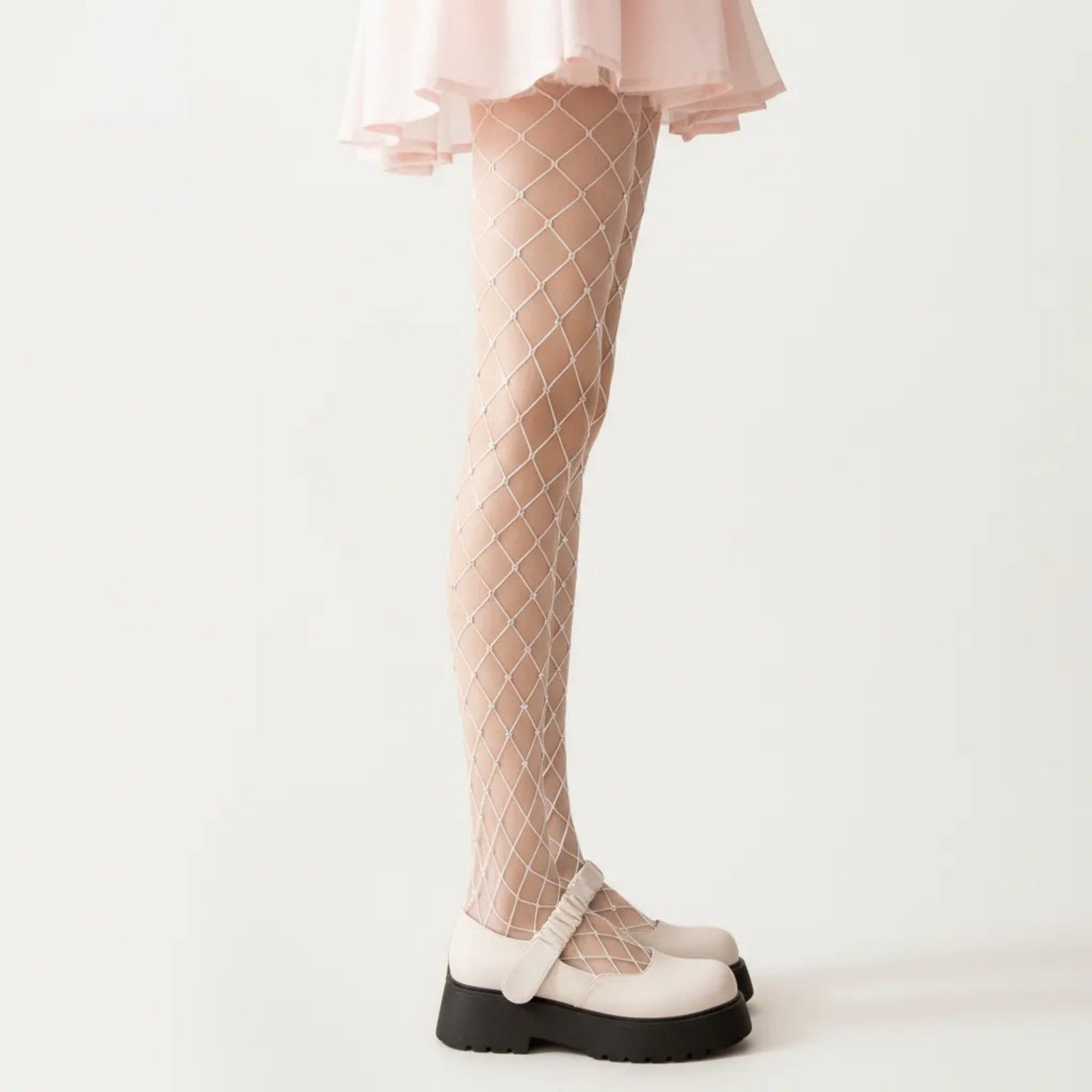 Anna-Kaci Women's Rhinestone Fishnet Tights with Stretch Fit, Diamond Pattern Sheer Stockings