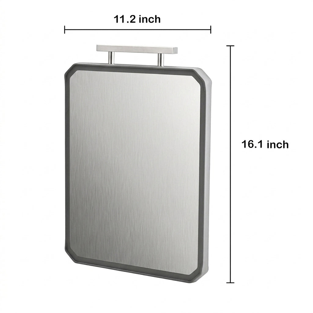 Anna-Kaci Stainless Steel Cutting Board with Double Sided Kitchen Chopping Board Durable Food Prep Surface
