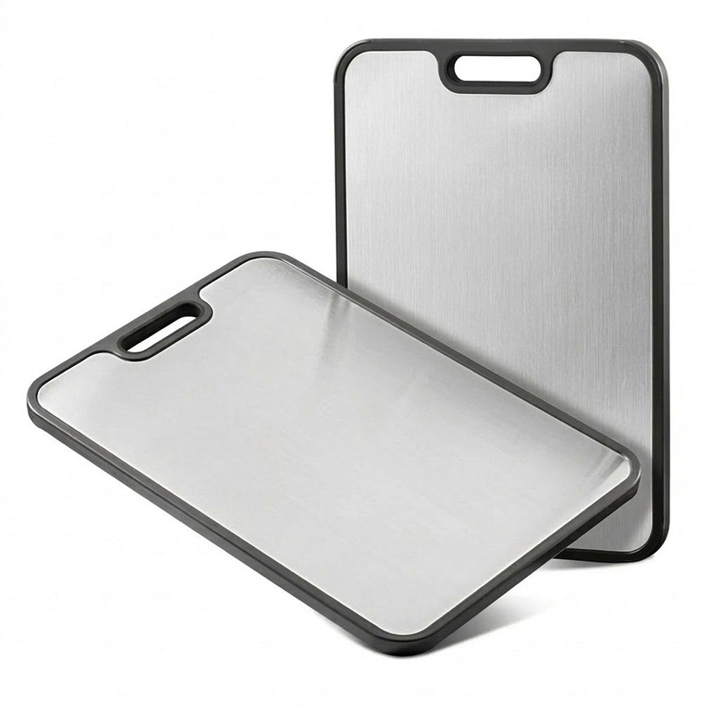 Anna-Kaci Stainless Steel Cutting Board with Double Sided Kitchen Chopping Board Durable Food Prep Surface