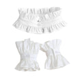Anna-Kaci Ruffle Detachable Collar and Cuffs Set Faux Layering Accessory Button Closure Lightweight