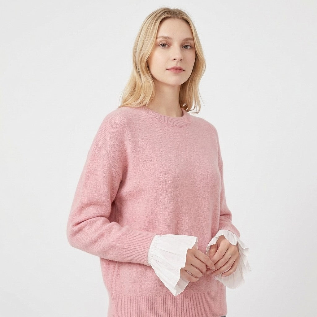 Anna-Kaci Ruffle Detachable Collar and Cuffs Set Faux Layering Accessory Button Closure Lightweight