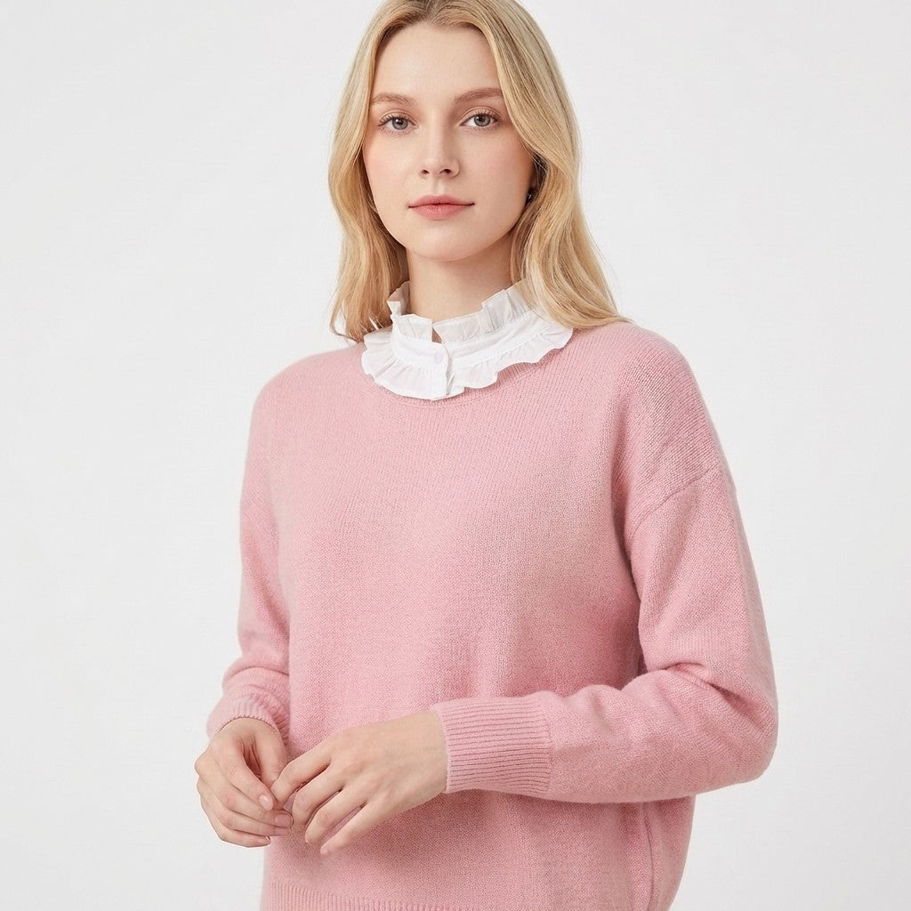 Anna-Kaci Ruffle Detachable Collar and Cuffs Set Faux Layering Accessory Button Closure Lightweight