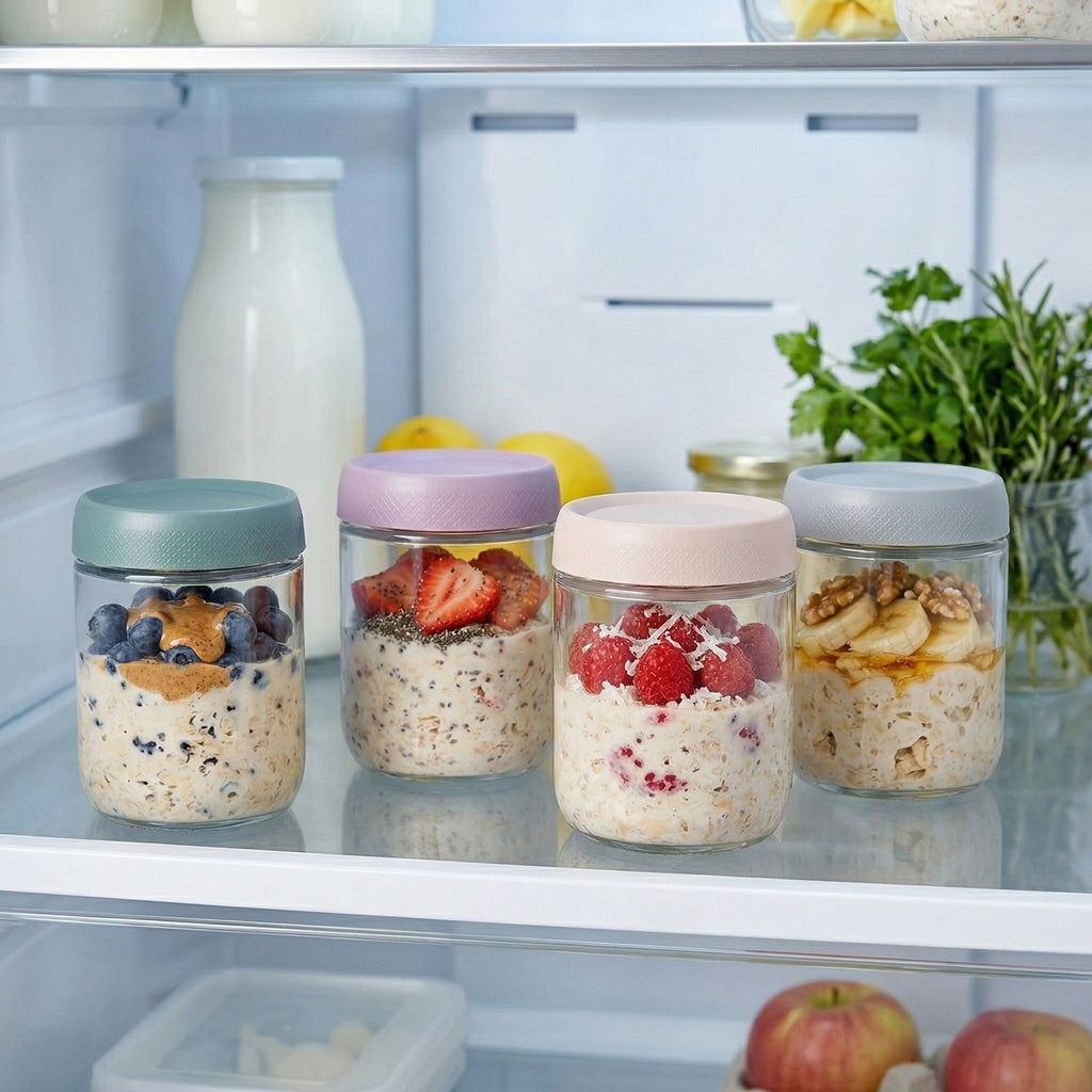 Anna-Kaci Glass Storage Jars with Airtight Lids Food Storage Containers Kitchen Canisters Set