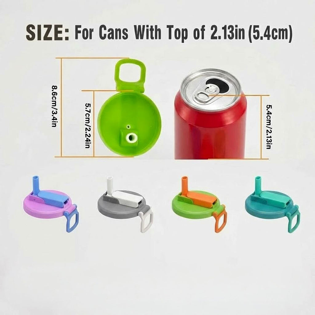 Anna-Kaci 4-PC Replacement Straw Lid with Flip Top and Carry Handle Compatible with Tumblers and Water Bottles