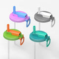 Anna-Kaci 4-PC Replacement Straw Lid with Flip Top and Carry Handle Compatible with Tumblers and Water Bottles