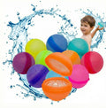 Anna-Kaci Reusable Water Balloon Balls Soft Silicone Splash Toys Easy Fill Self Sealing Design