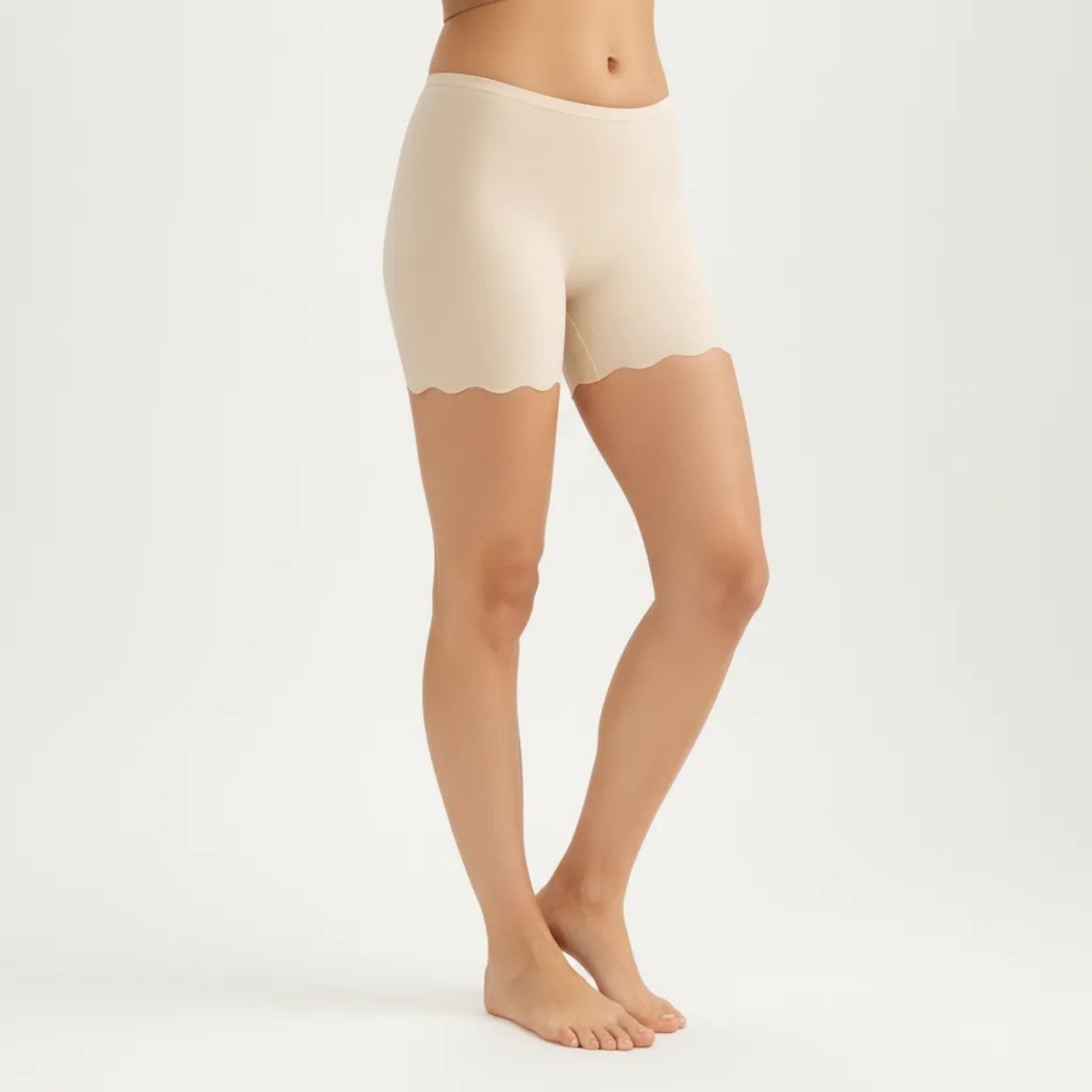 Anna-Kaci Women's Seamless Shaping Shorts with Scalloped Hem, High Stretch Fit and Smooth Lightweight Design