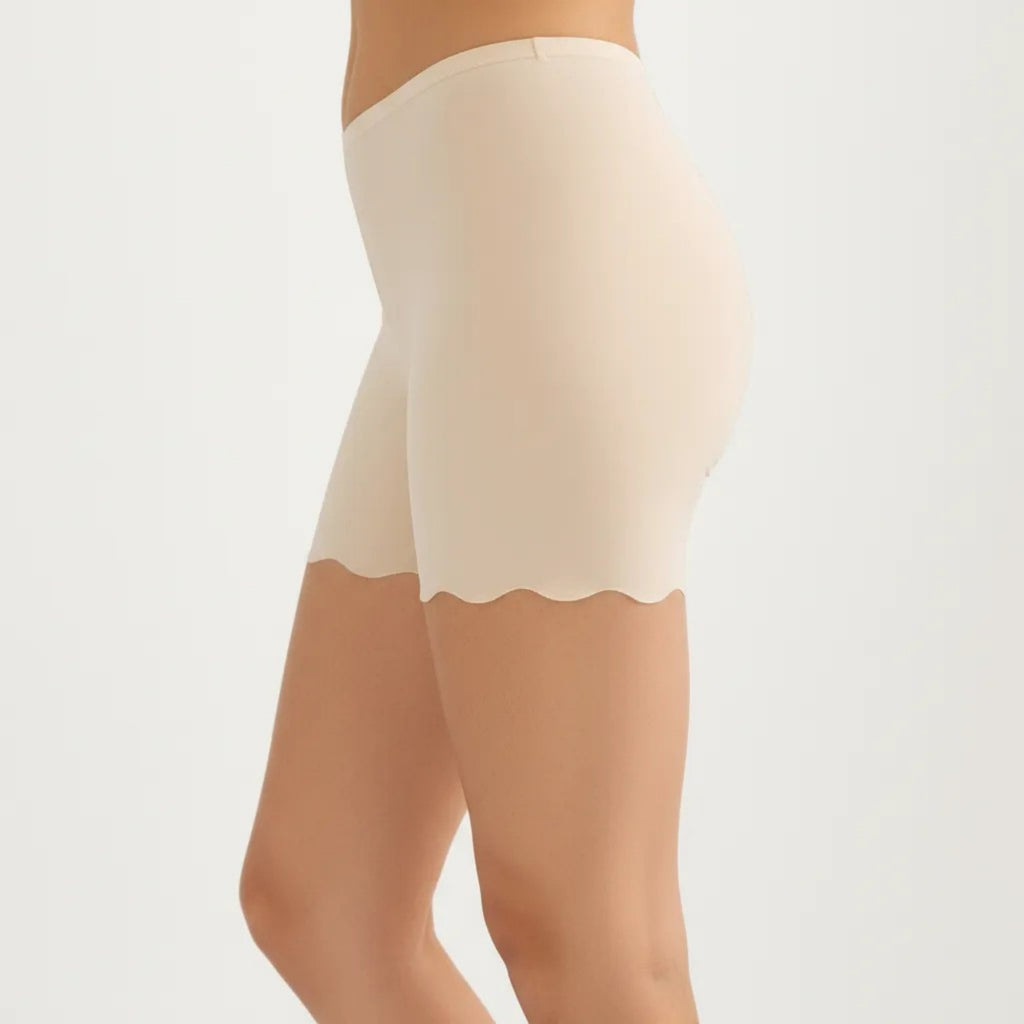 Anna-Kaci Women's Seamless Shaping Shorts with Scalloped Hem, High Stretch Fit and Smooth Lightweight Design
