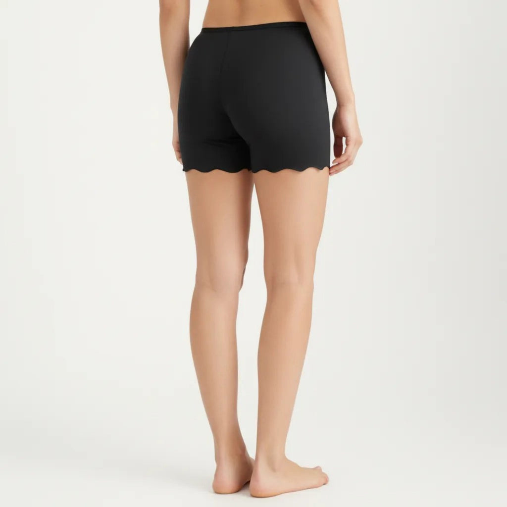 Anna-Kaci Women's Seamless Shaping Shorts with Scalloped Hem, High Stretch Fit and Smooth Lightweight Design