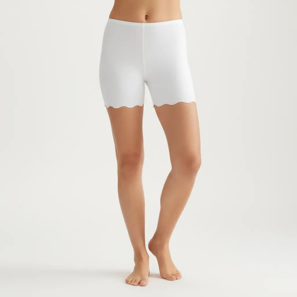 Anna-Kaci Women's Seamless Shaping Shorts with Scalloped Hem, High Stretch Fit and Smooth Lightweight Design