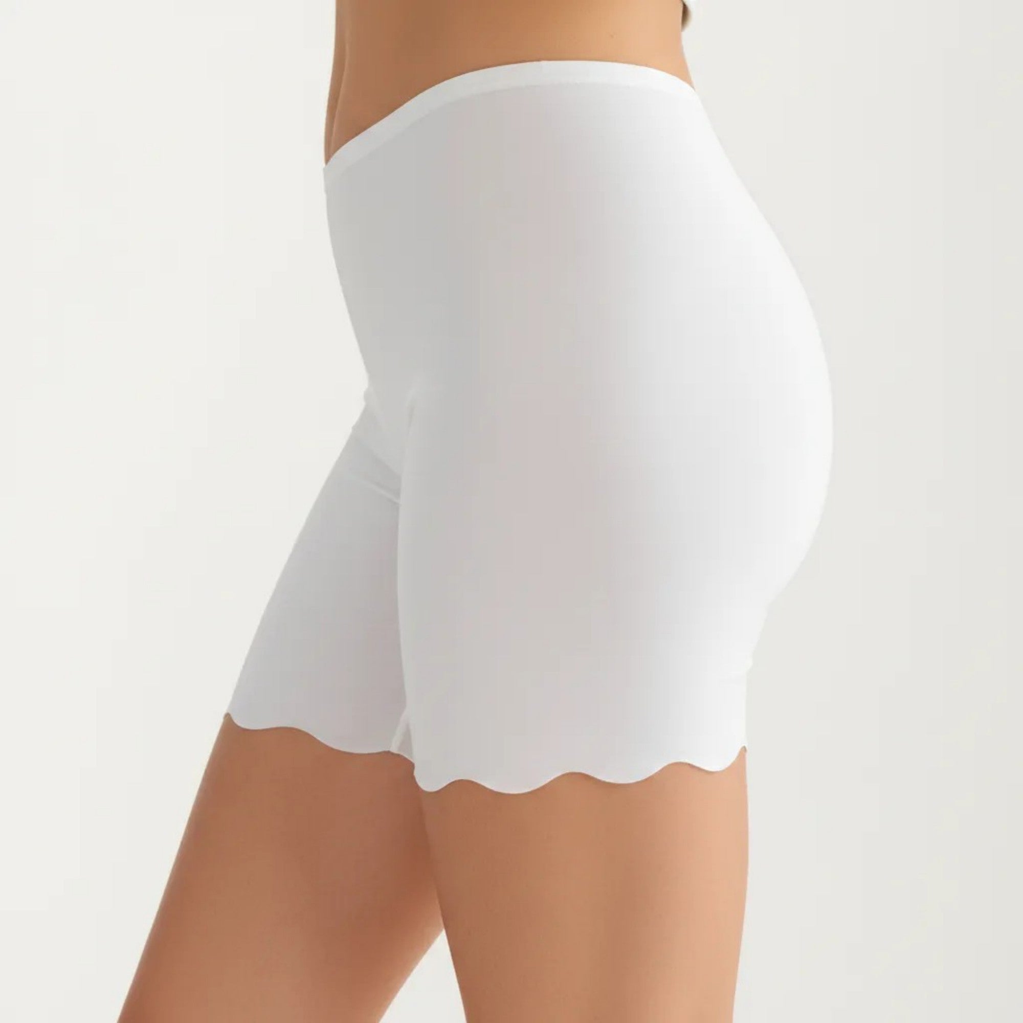 Anna-Kaci Women's Seamless Shaping Shorts with Scalloped Hem, High Stretch Fit and Smooth Lightweight Design