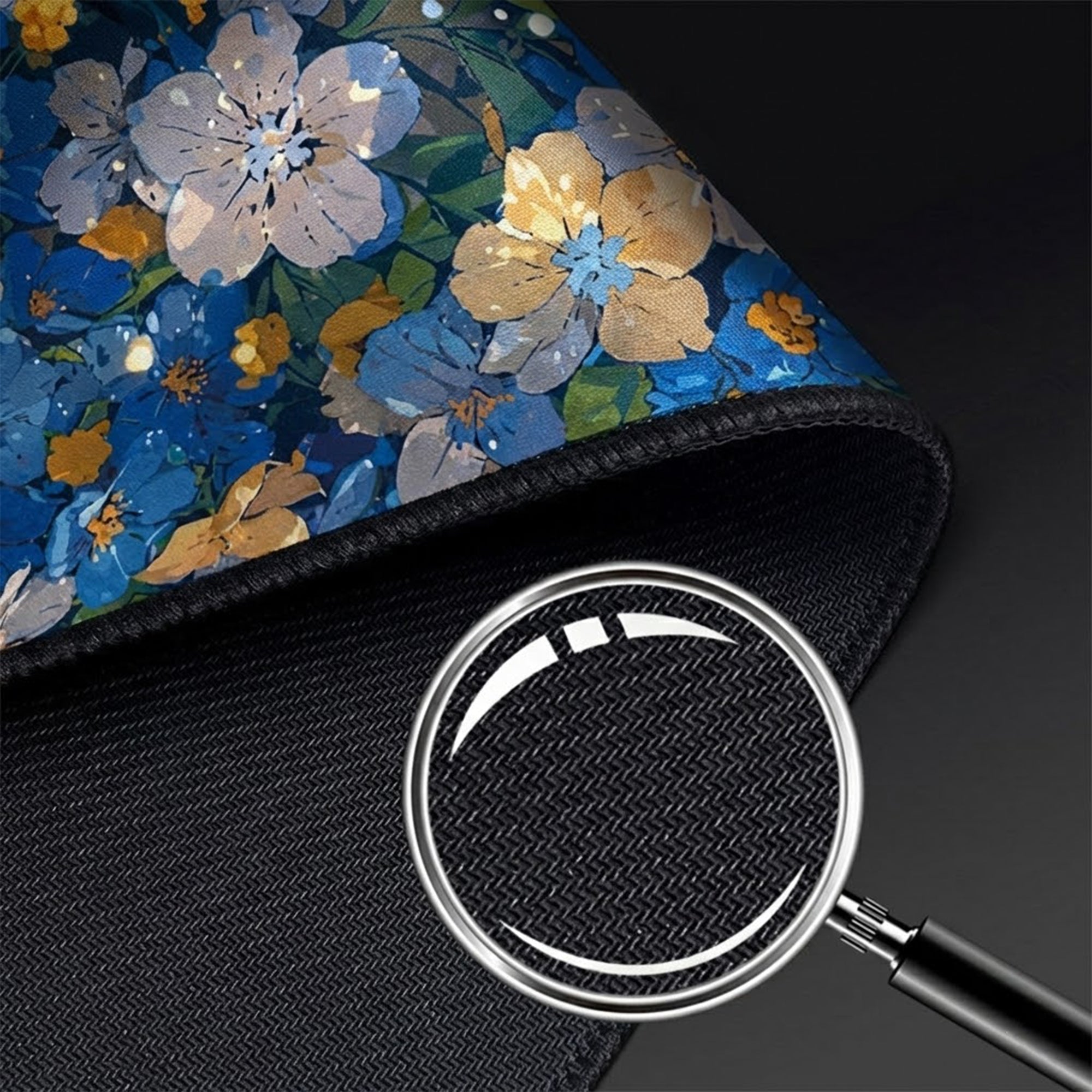 Anna-Kaci Gaming Mouse Pad Desk Mat with Floral Print Stitched Edges for Keyboard and Laptop