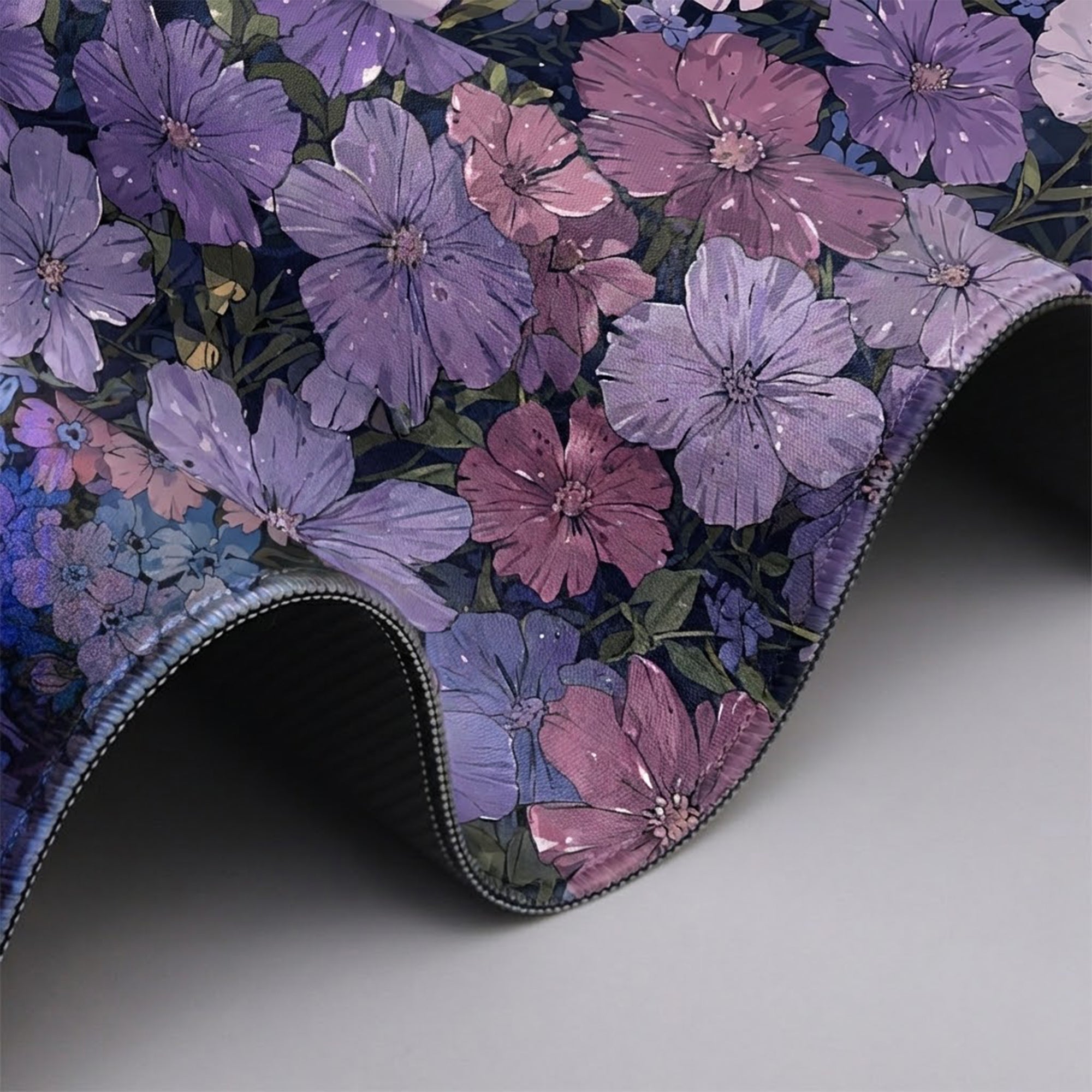 Anna-Kaci Gaming Mouse Pad Desk Mat with Floral Print Stitched Edges for Keyboard and Laptop