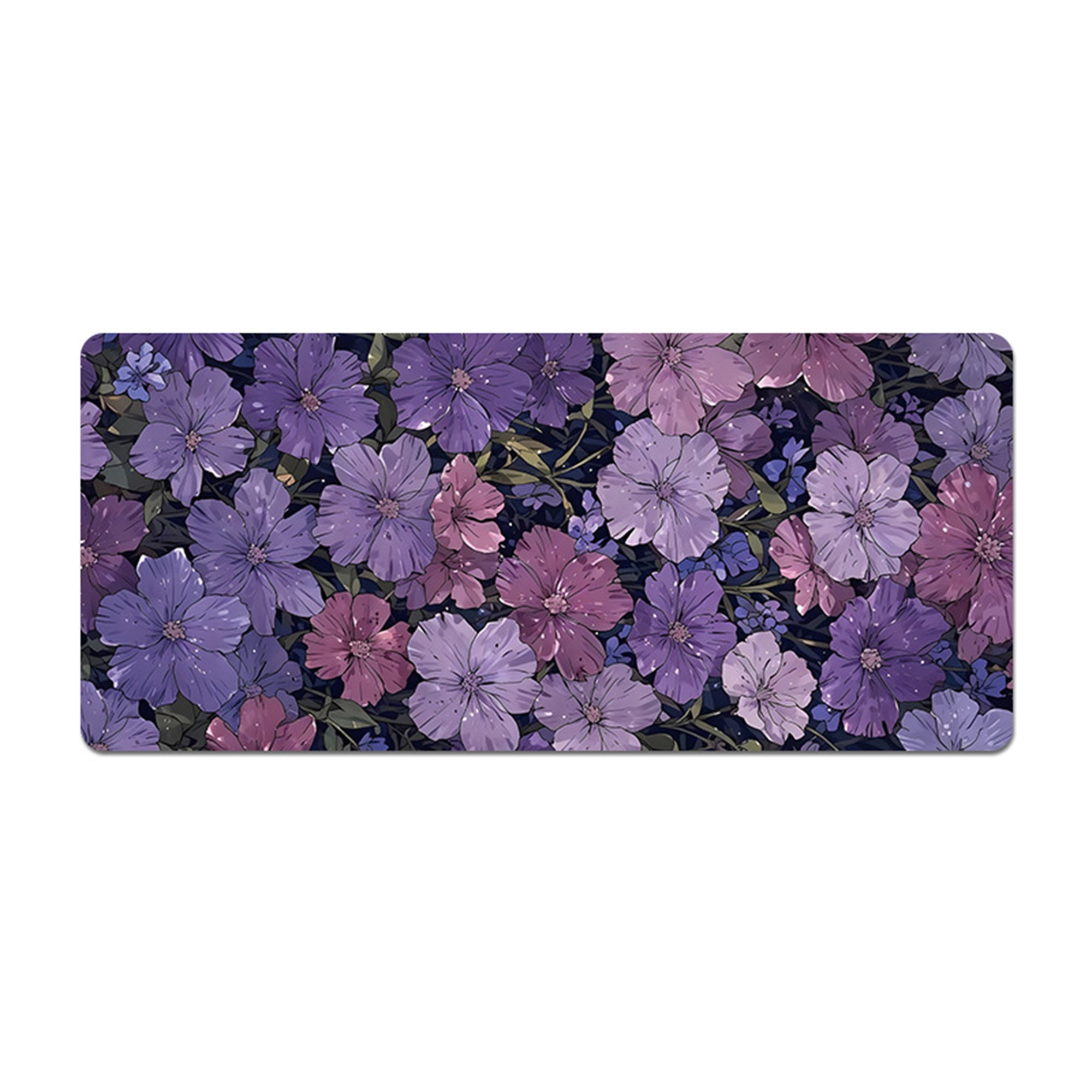 Anna-Kaci Gaming Mouse Pad Desk Mat with Floral Print Stitched Edges for Keyboard and Laptop