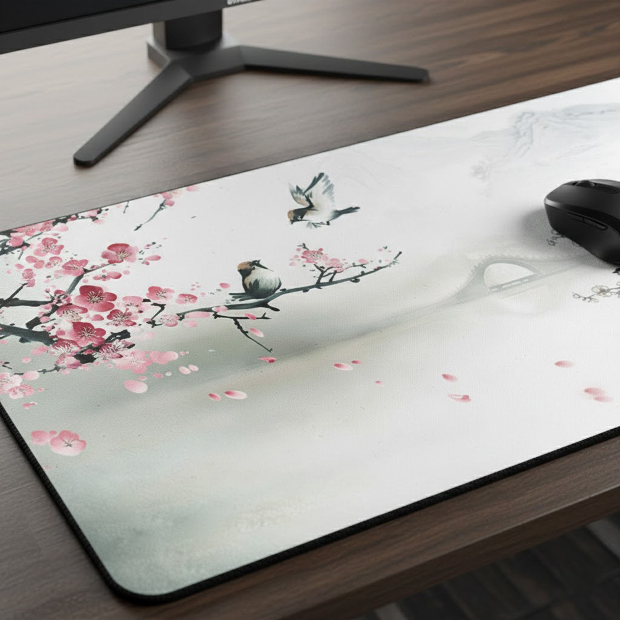 Anna-Kaci Extended Gaming Mouse Pad Large Desk Mat with Ink Art Print for Keyboard and Laptop