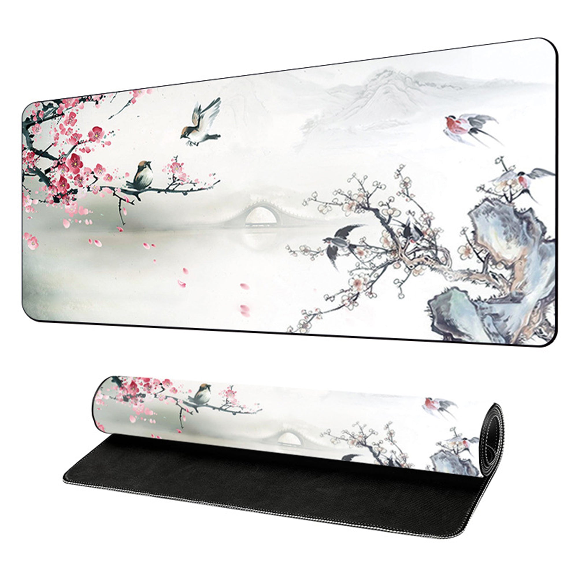Anna-Kaci Extended Gaming Mouse Pad Large Desk Mat with Ink Art Print for Keyboard and Laptop
