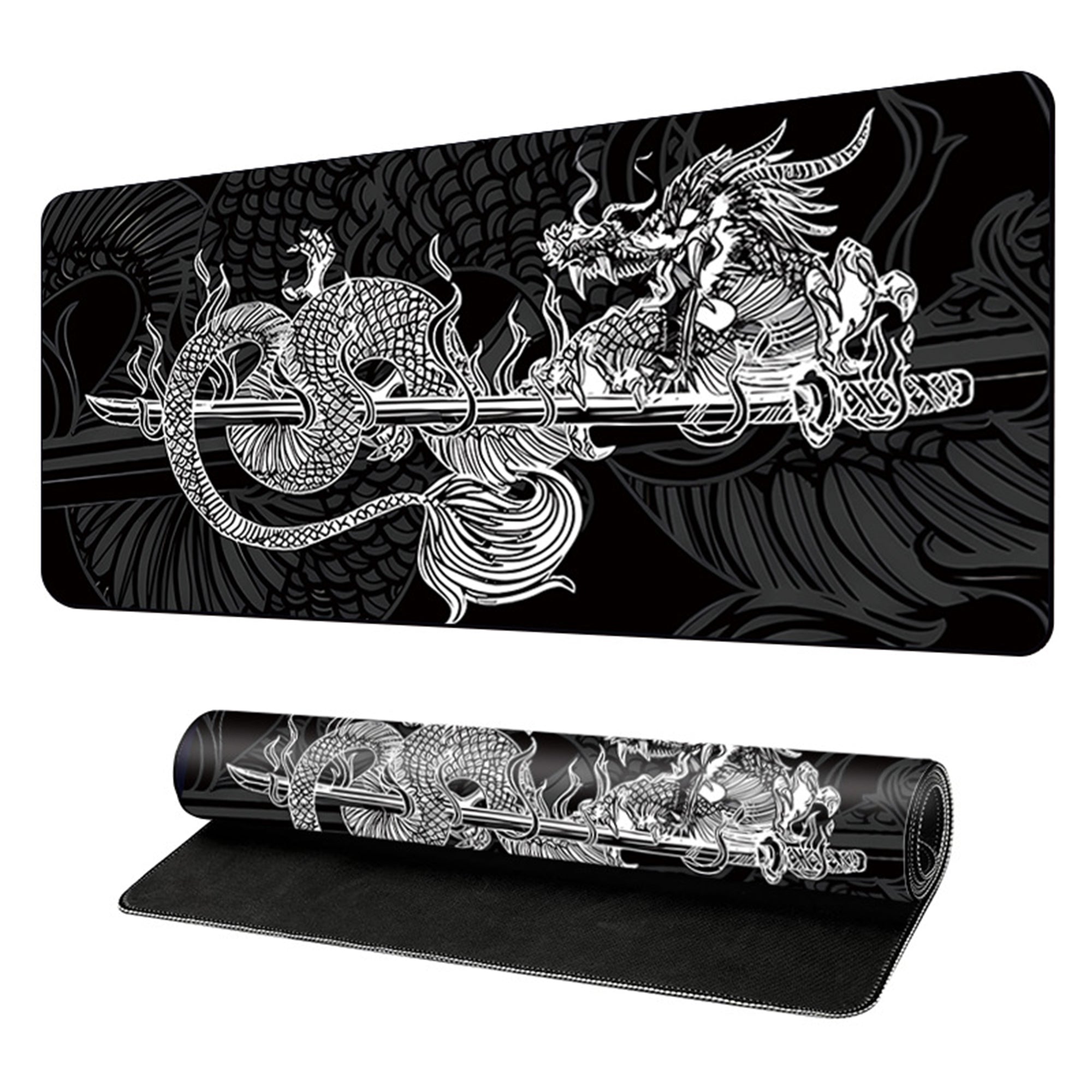Anna-Kaci Extended Gaming Mouse Pad Large Desk Mat with Ink Art Print for Keyboard and Laptop