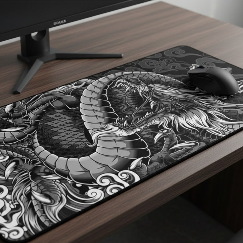 Anna-Kaci Extended Gaming Mouse Pad Large Desk Mat with Ink Art Print for Keyboard and Laptop