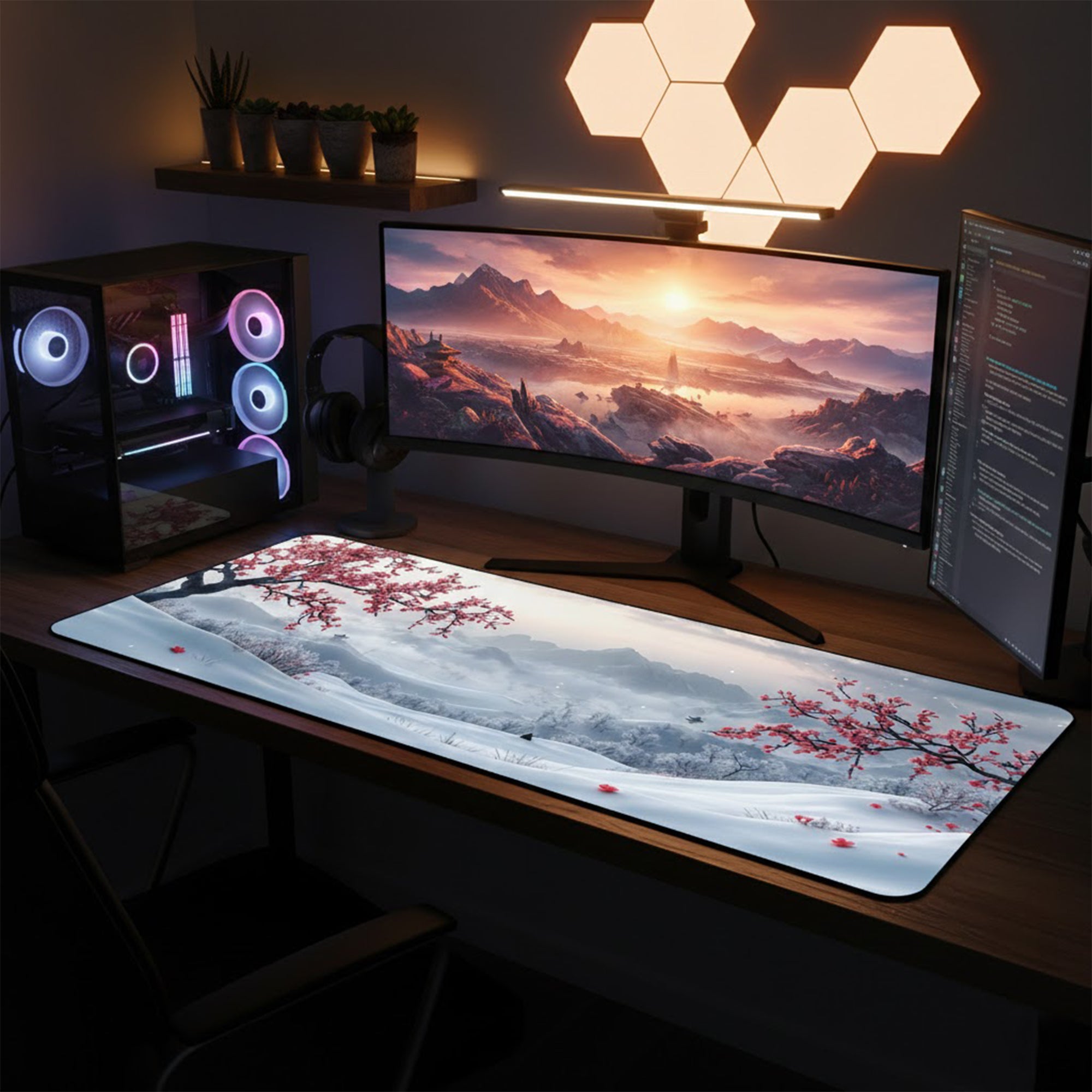 Anna-Kaci Extended Gaming Mouse Pad Large Desk Mat with Ink Art Print for Keyboard and Laptop