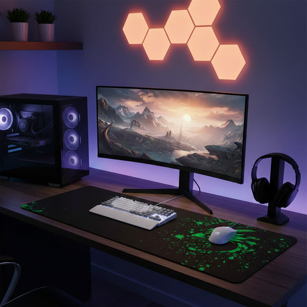Anna-Kaci Extended Gaming Mouse Pad Large Desk Mat with Graphic for Keyboard Laptop and PC