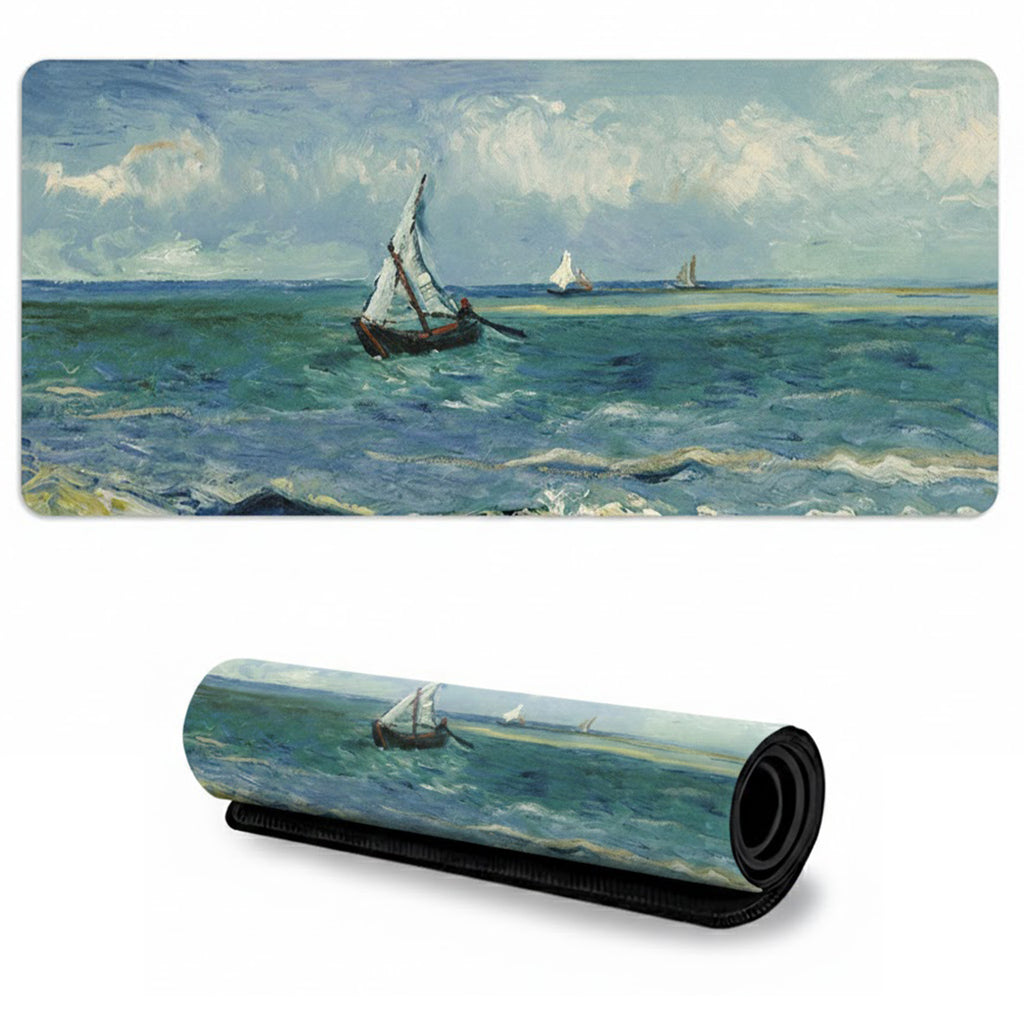 Anna-Kaci Gaming Mouse Pad Large Desk Mat with Impressionist Art Print for Keyboard Laptop and Office