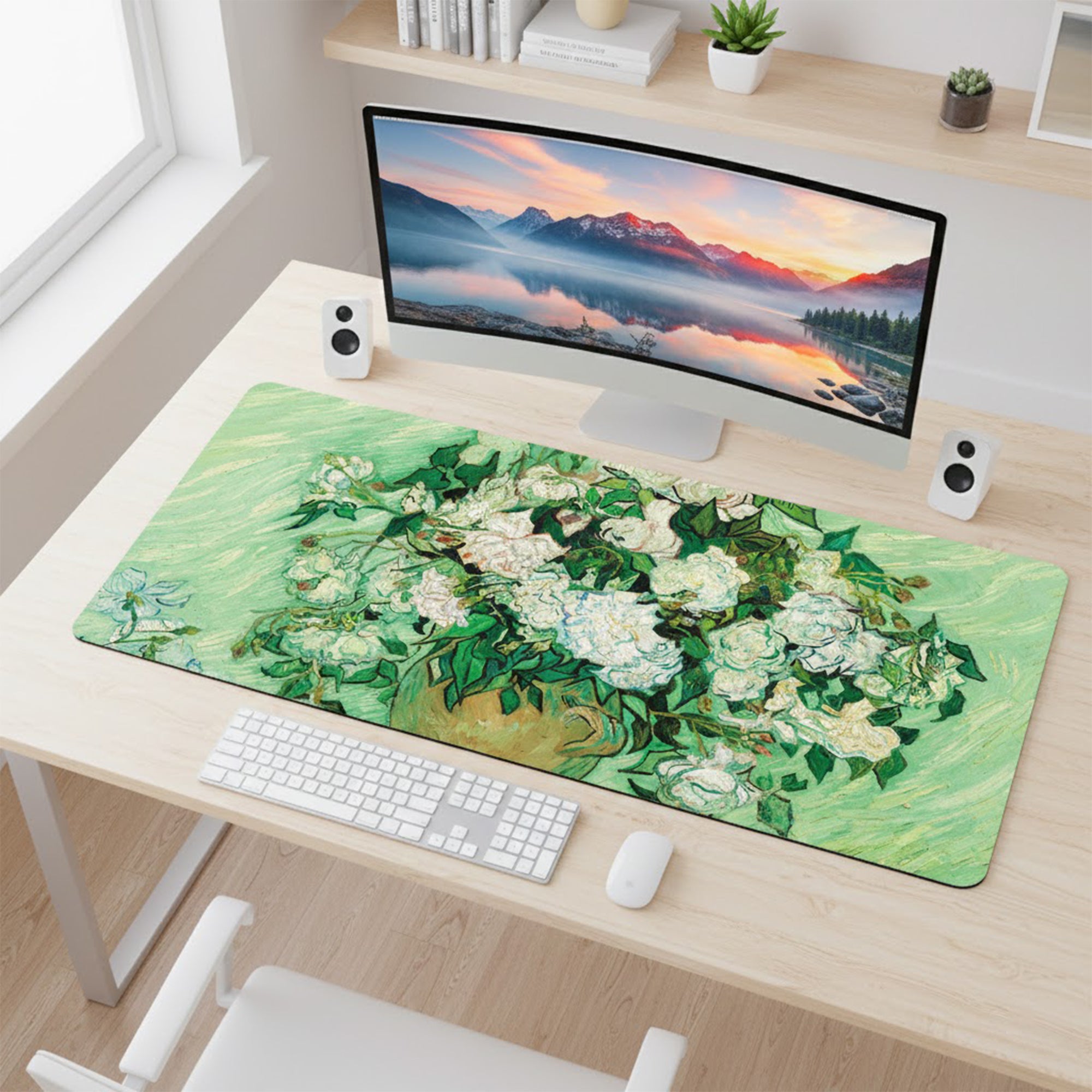 Anna-Kaci Gaming Mouse Pad Large Desk Mat with Impressionist Art Print for Keyboard Laptop and Office