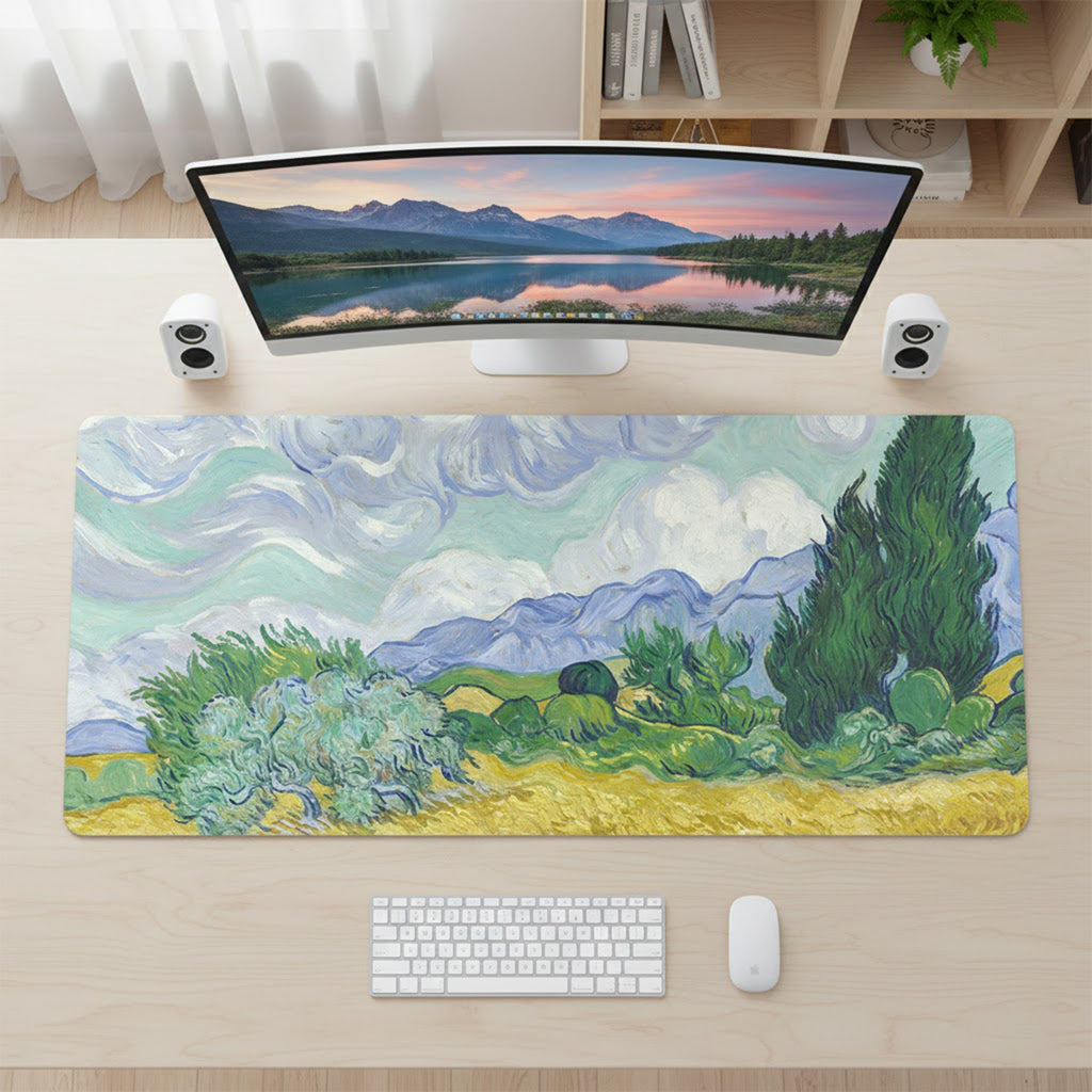 Anna-Kaci Gaming Mouse Pad Large Desk Mat with Impressionist Art Print for Keyboard Laptop and Office
