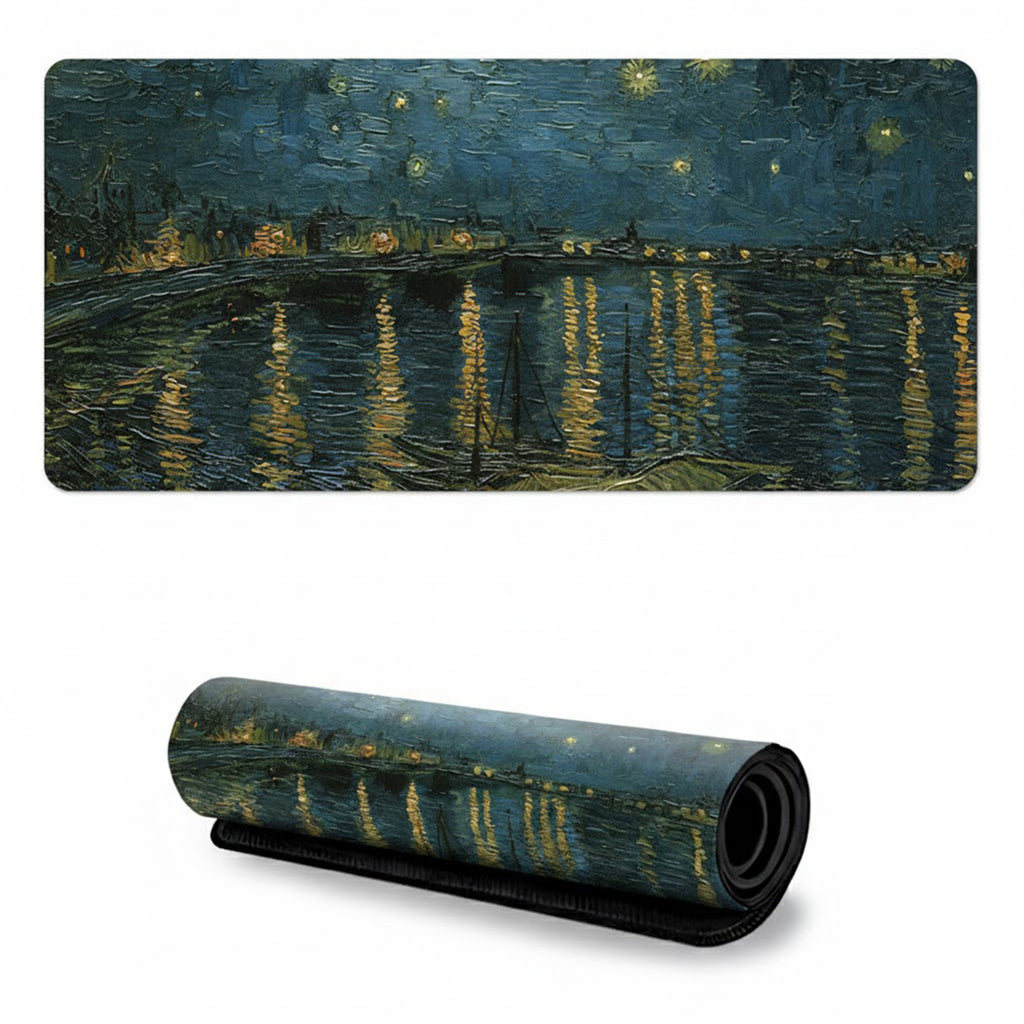Anna-Kaci Gaming Mouse Pad Large Desk Mat with Impressionist Art Print for Keyboard Laptop and Office