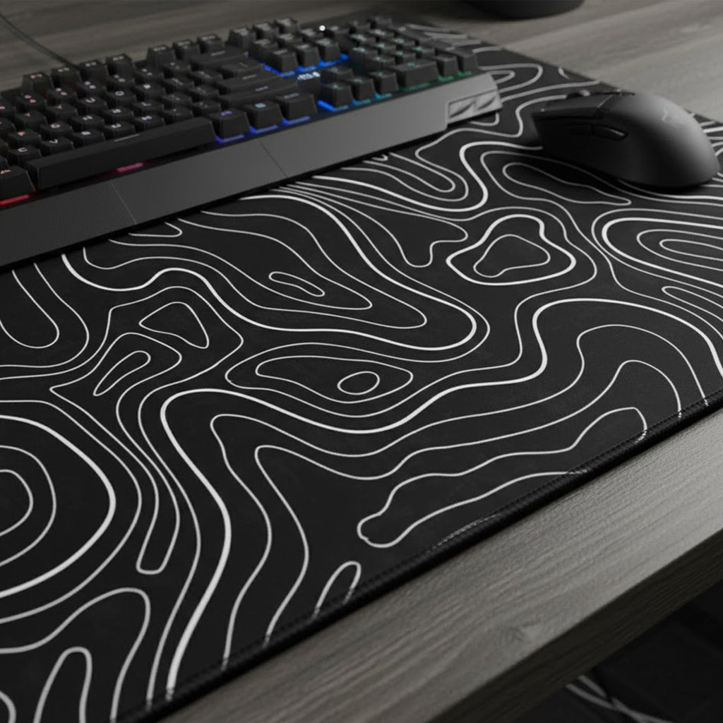 Anna-Kaci Extended Gaming Mouse Pad Large Desk Mat with Modern Topographic Pattern for Office
