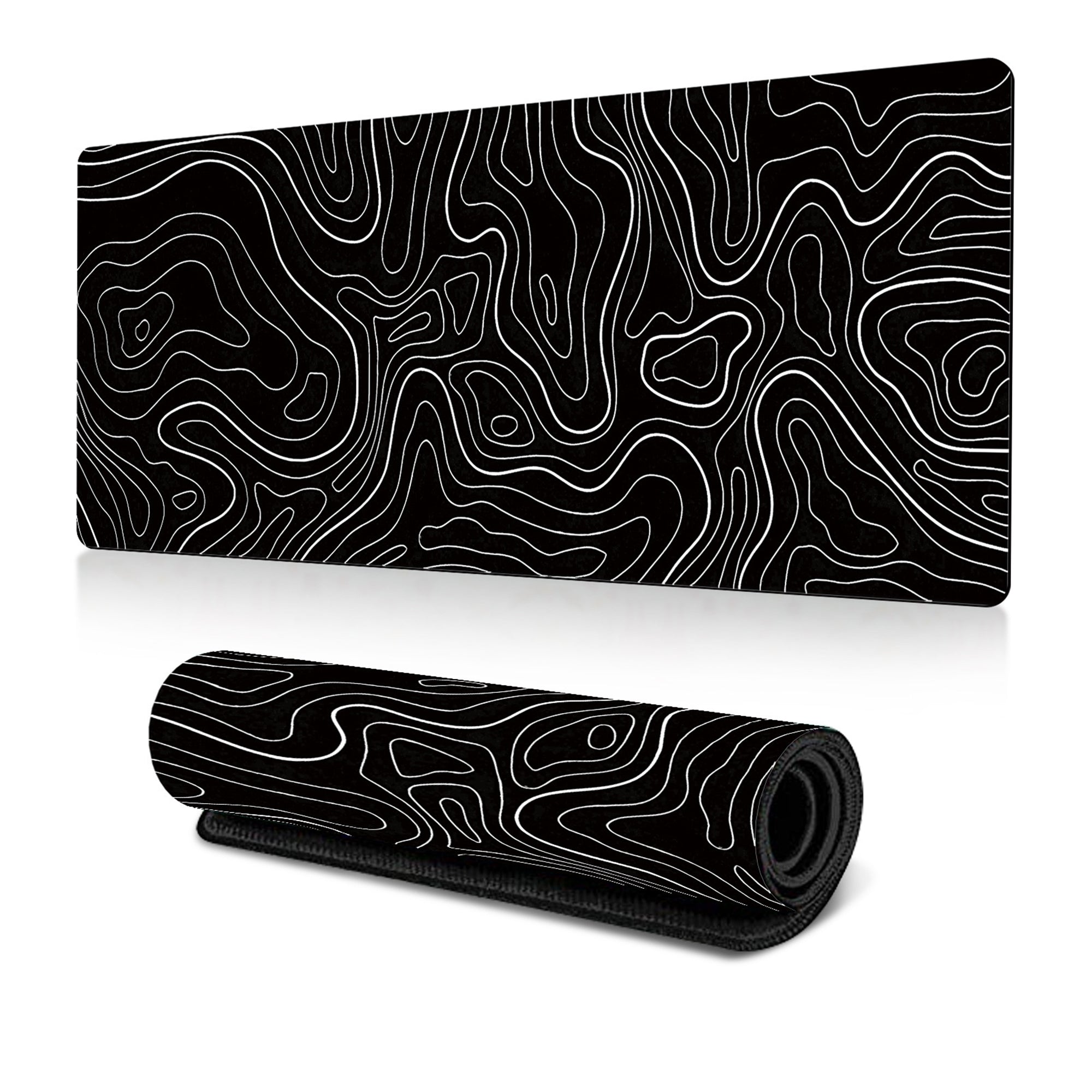 Anna-Kaci Extended Gaming Mouse Pad Large Desk Mat with Modern Topographic Pattern for Office