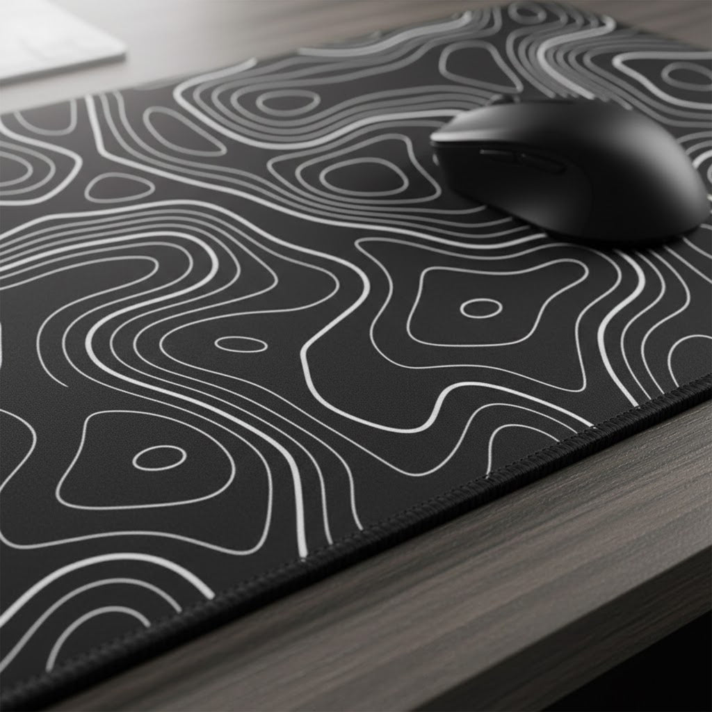 Anna-Kaci Extended Gaming Mouse Pad Large Desk Mat with Modern Topographic Pattern for Office
