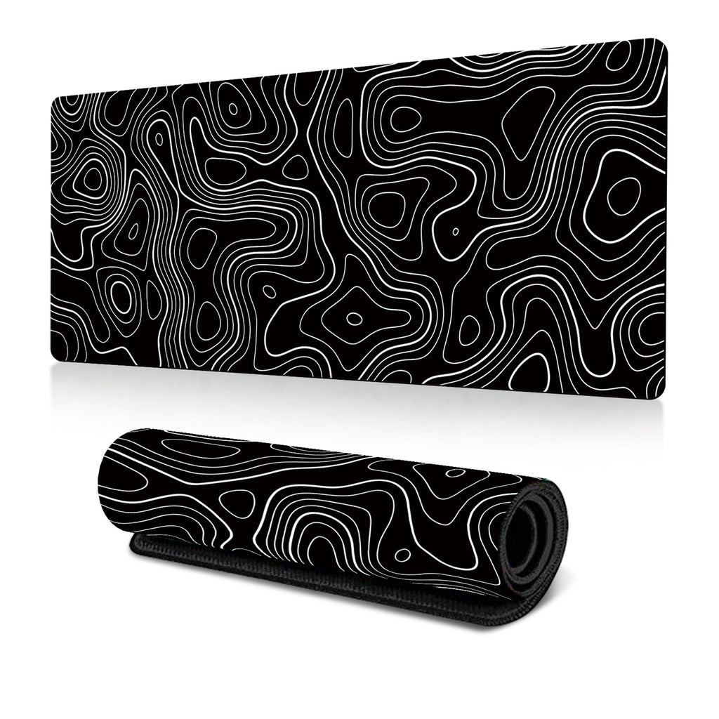 Anna-Kaci Extended Gaming Mouse Pad Large Desk Mat with Modern Topographic Pattern for Office