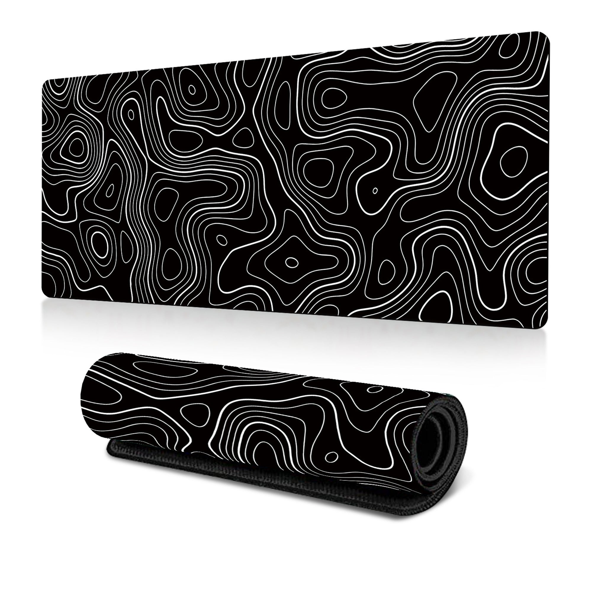 Anna-Kaci Extended Gaming Mouse Pad Large Desk Mat with Modern Topographic Pattern for Office