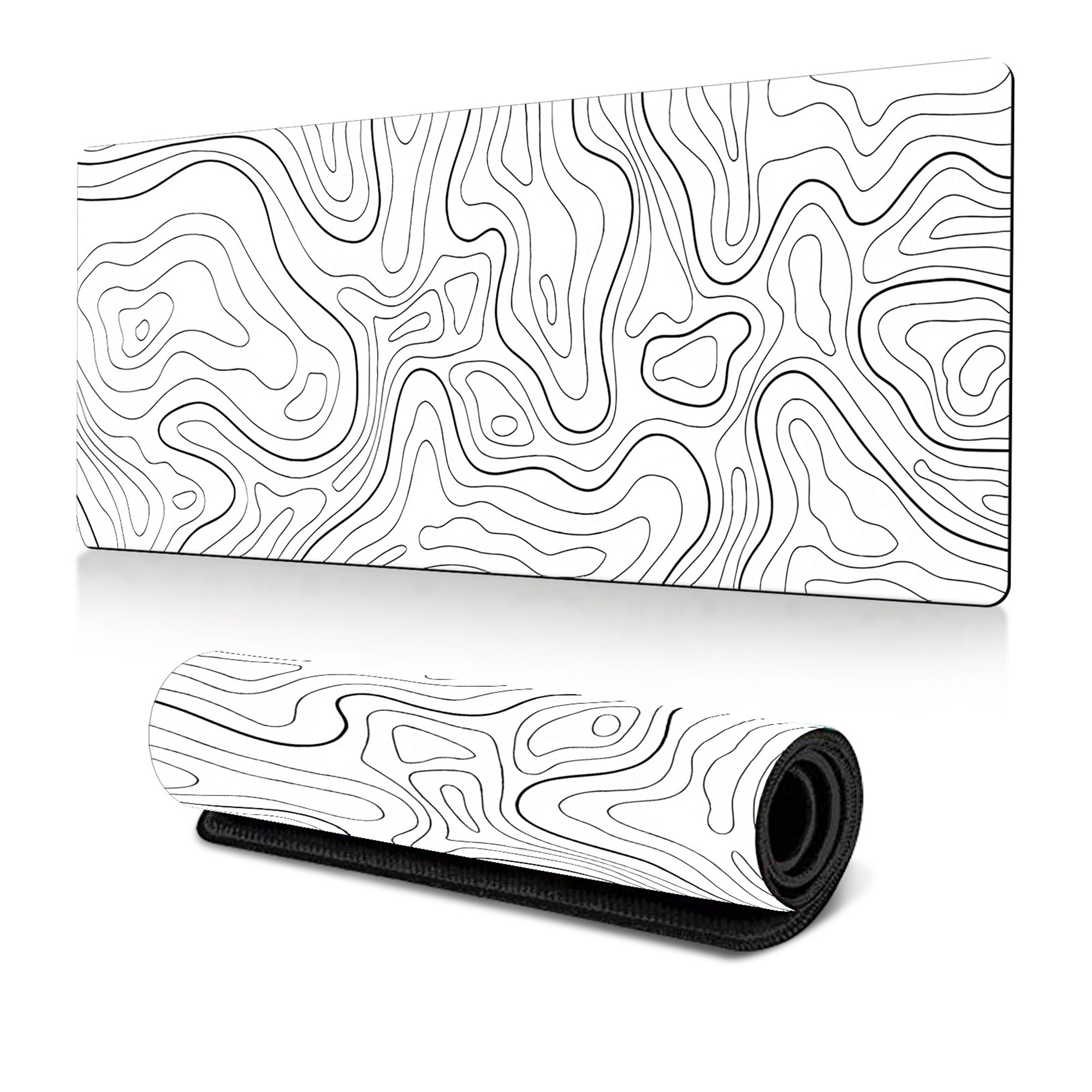 Anna-Kaci Extended Gaming Mouse Pad Large Desk Mat with Modern Topographic Pattern for Office
