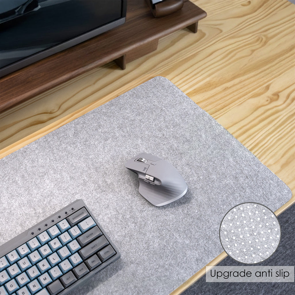 Anna-Kaci Large Felt Desk Mat Extended Mouse Pad with Dotted Backing Protective Surface