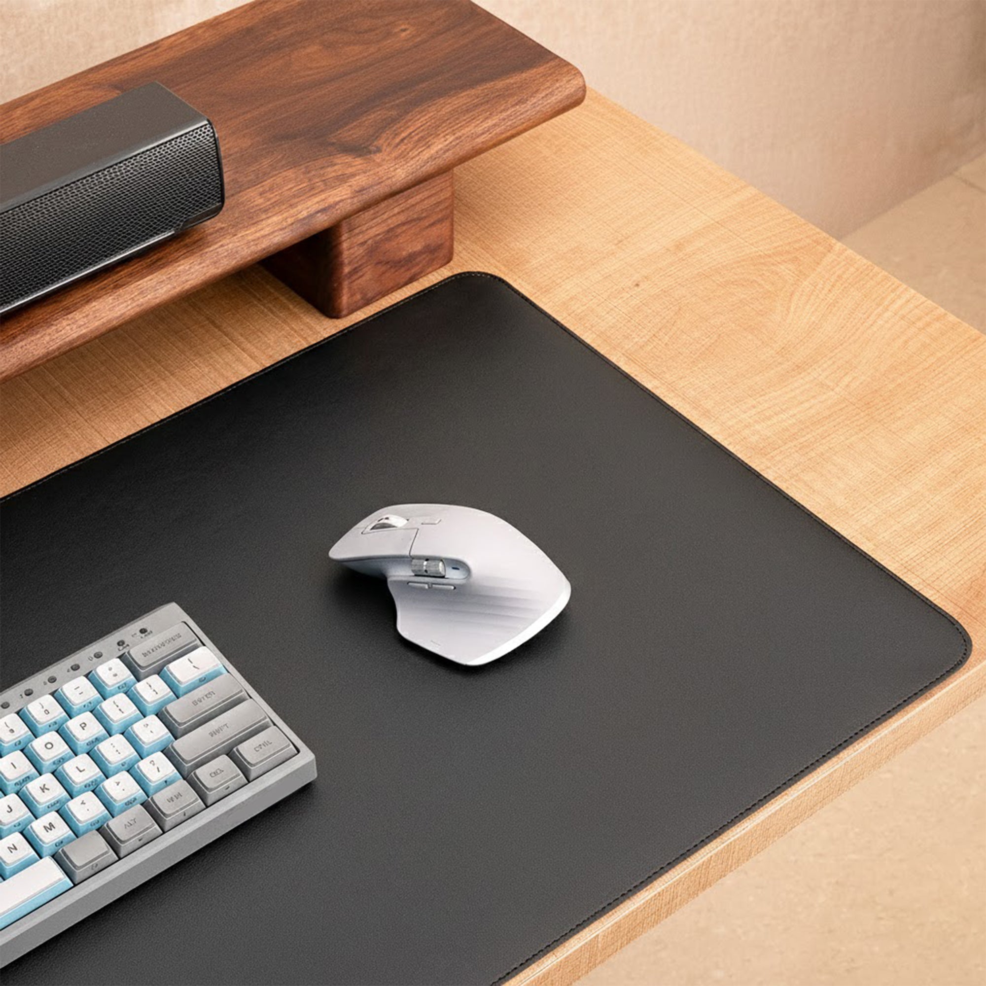 Anna-Kaci Eco Friendly Cork and PU Leather Desk Mat Large Extended Mouse Pad