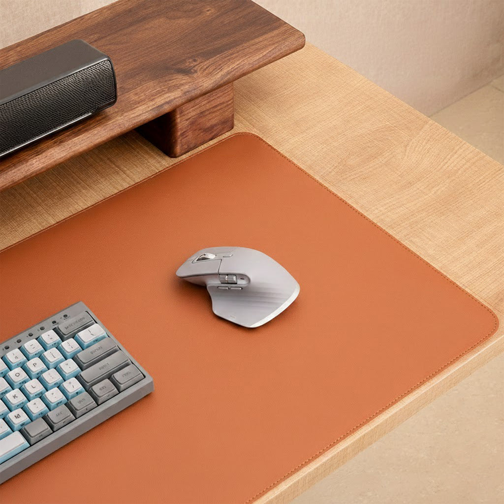 Anna-Kaci Eco Friendly Cork and PU Leather Desk Mat Large Extended Mouse Pad