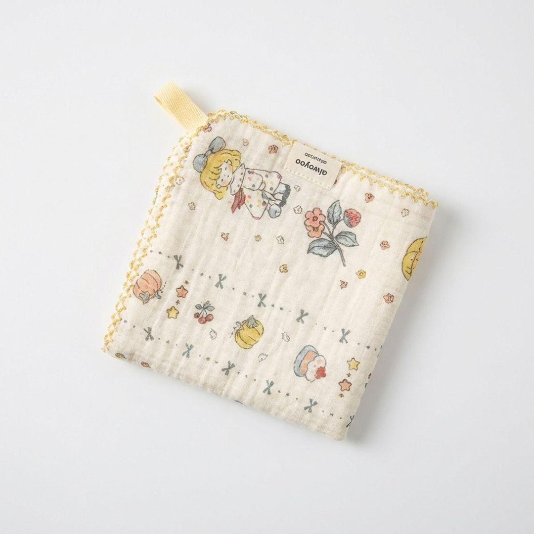 Anna-Kaci Baby Cotton Muslin Washcloth 10x10 Inch Soft Absorbent Toddler Face Towel with Loop