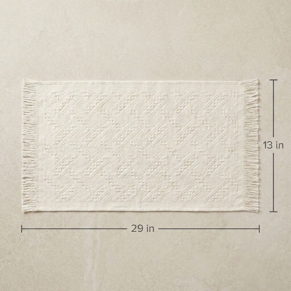 Anna-Kaci Textured Fringe Hand Towel 13x29 Inch Decorative Guest Towel Gift Ready
