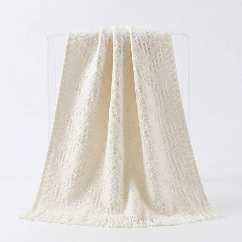 Anna-Kaci Textured Fringe Hand Towel 13x29 Inch Decorative Guest Towel Gift Ready