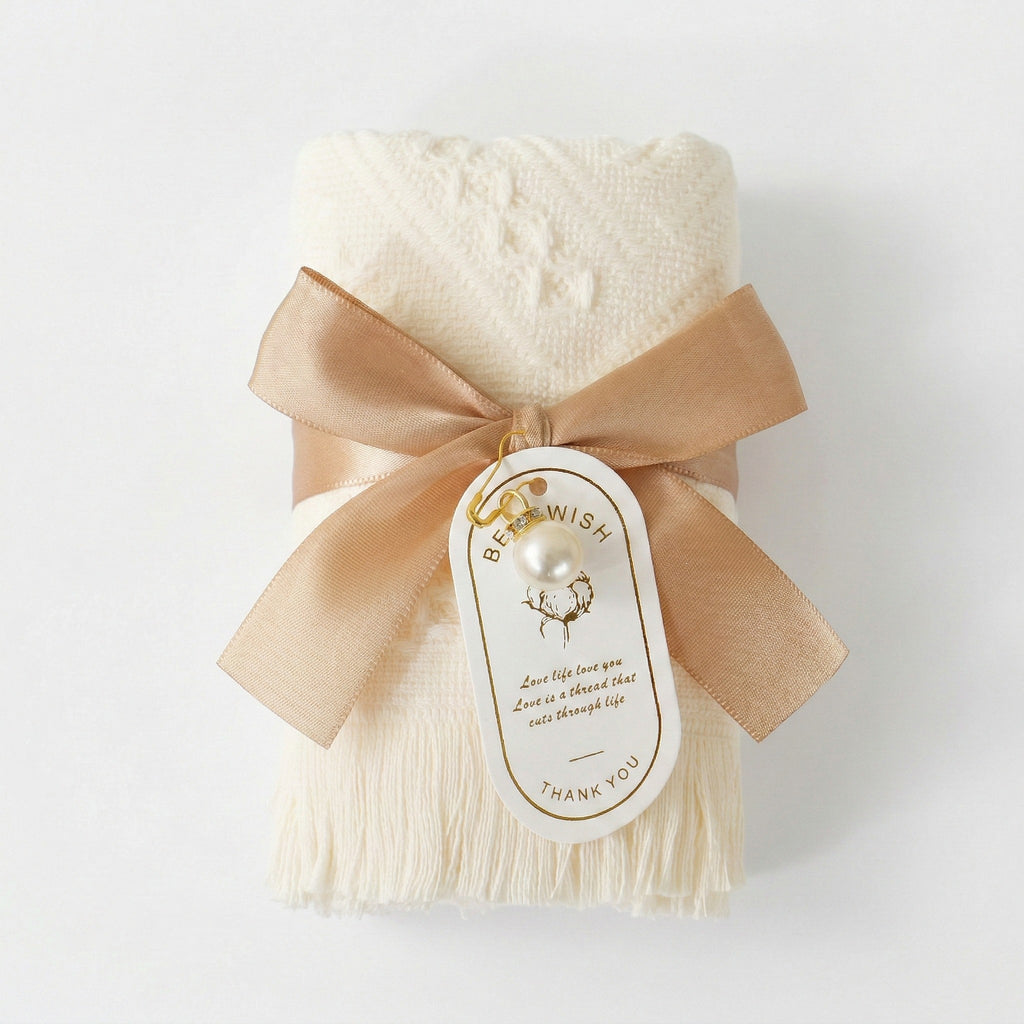 Anna-Kaci Textured Fringe Hand Towel 13x29 Inch Decorative Guest Towel Gift Ready